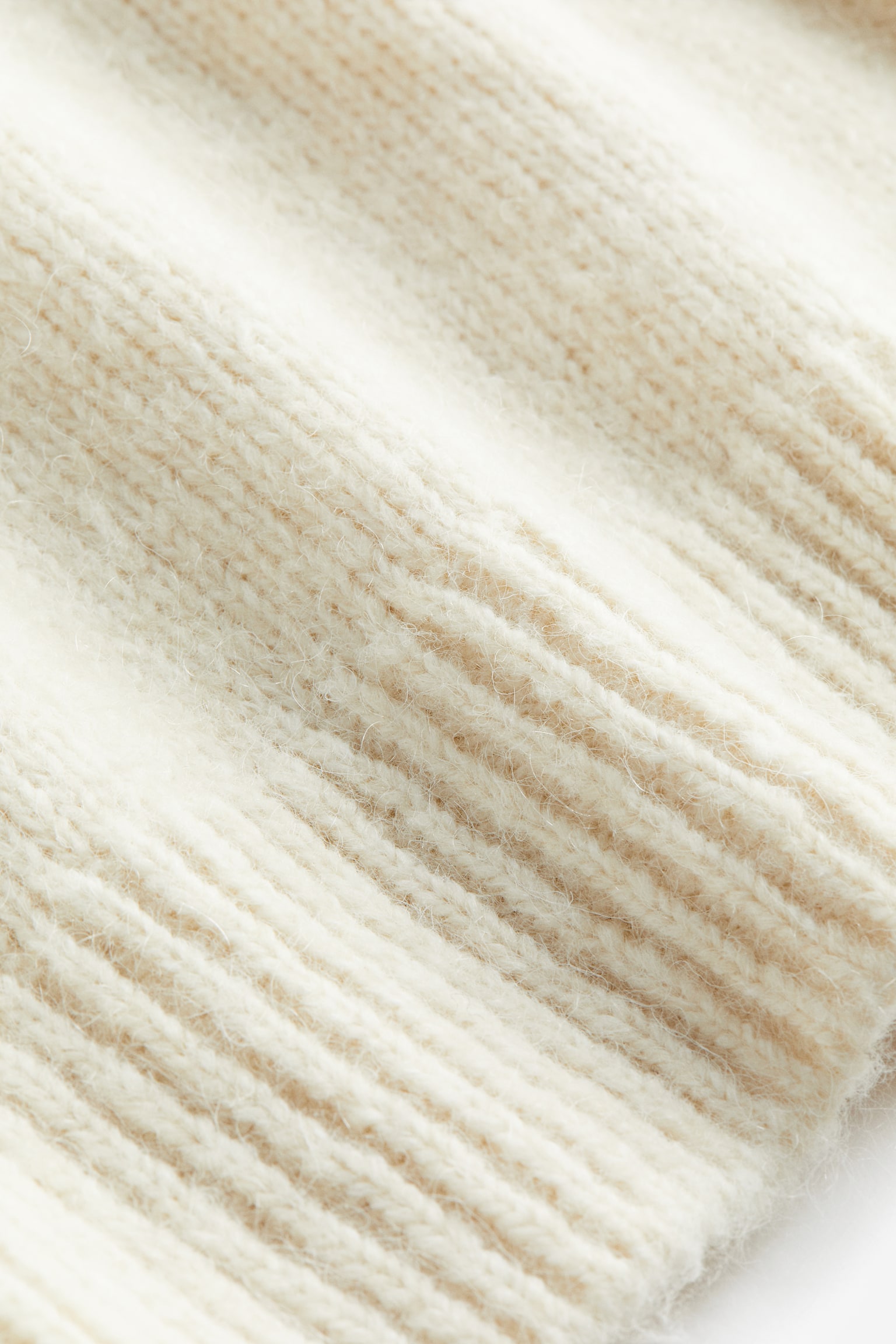 Regular Fit Wool Blend Sweater - Cream - 2