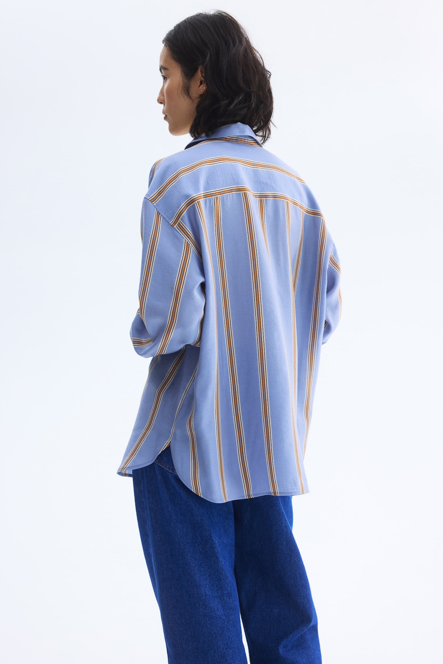 Oversized shirt - Light blue/Striped - 4