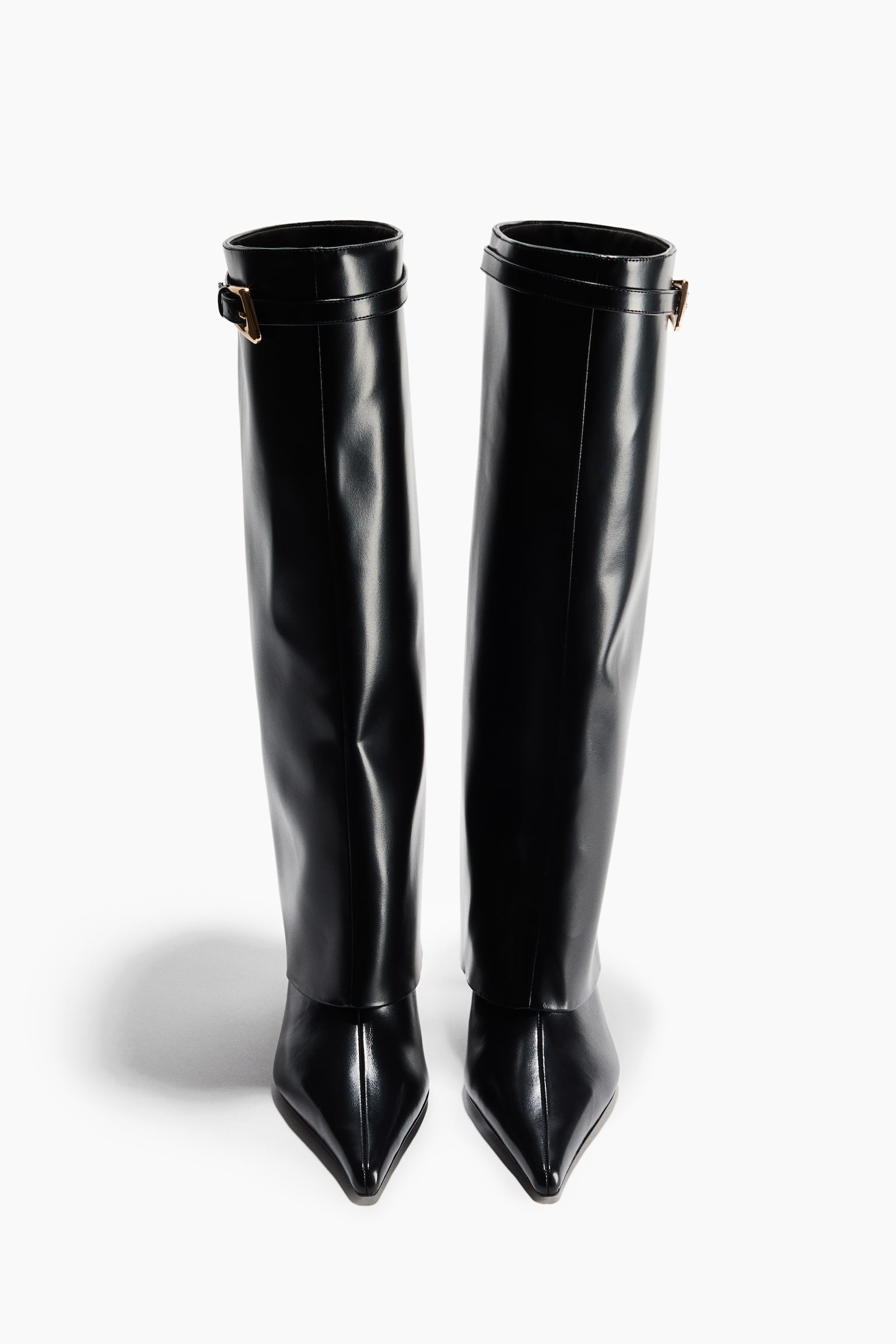 Женские ботинки H&M Knee-High Buckle-Detail, цвет: Чёрный — фото 2
