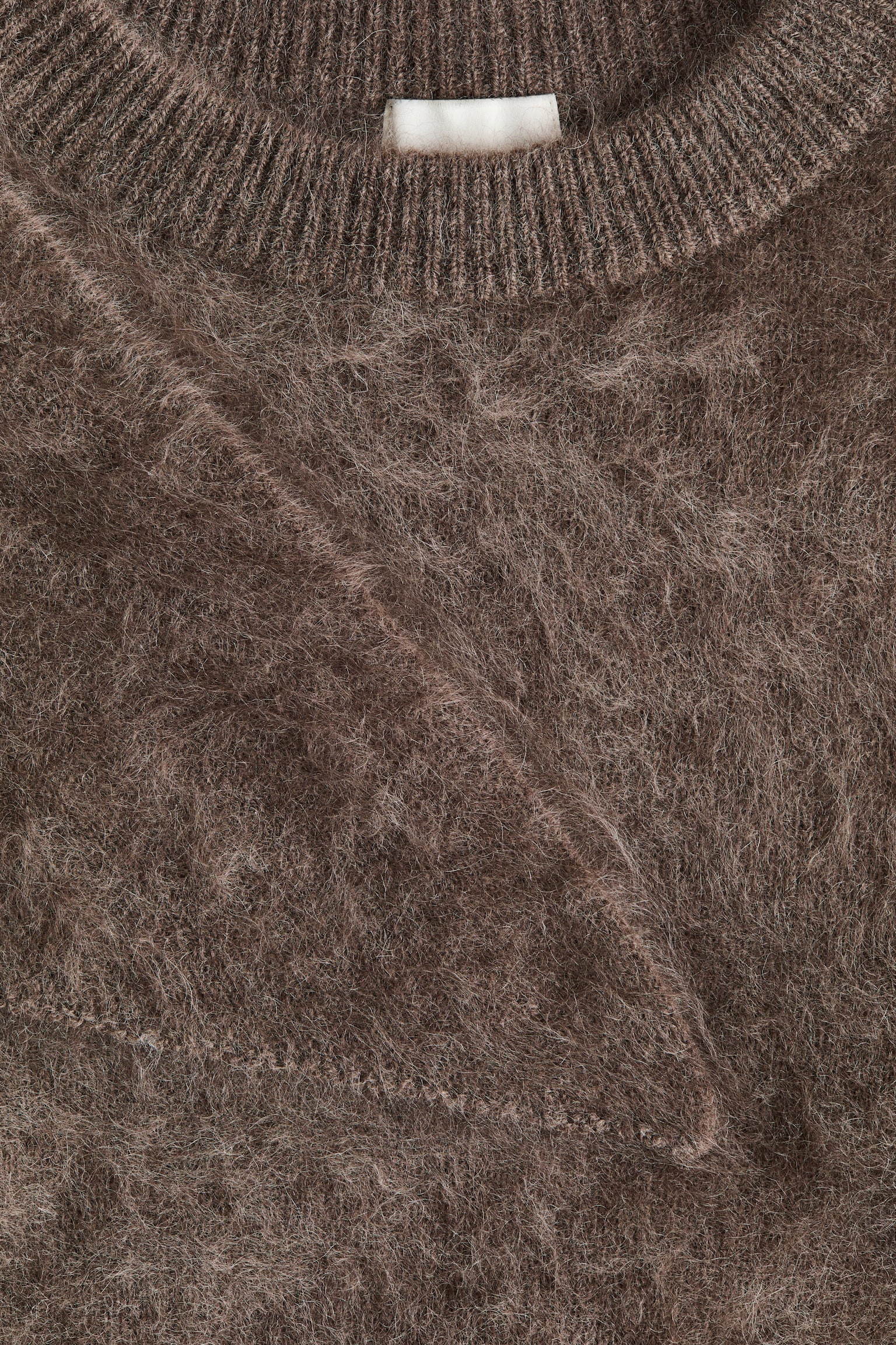 Женский свитер H&M Brushed Wool Sweater with Scarf, цвет: Тёмный коричневый — фото 7