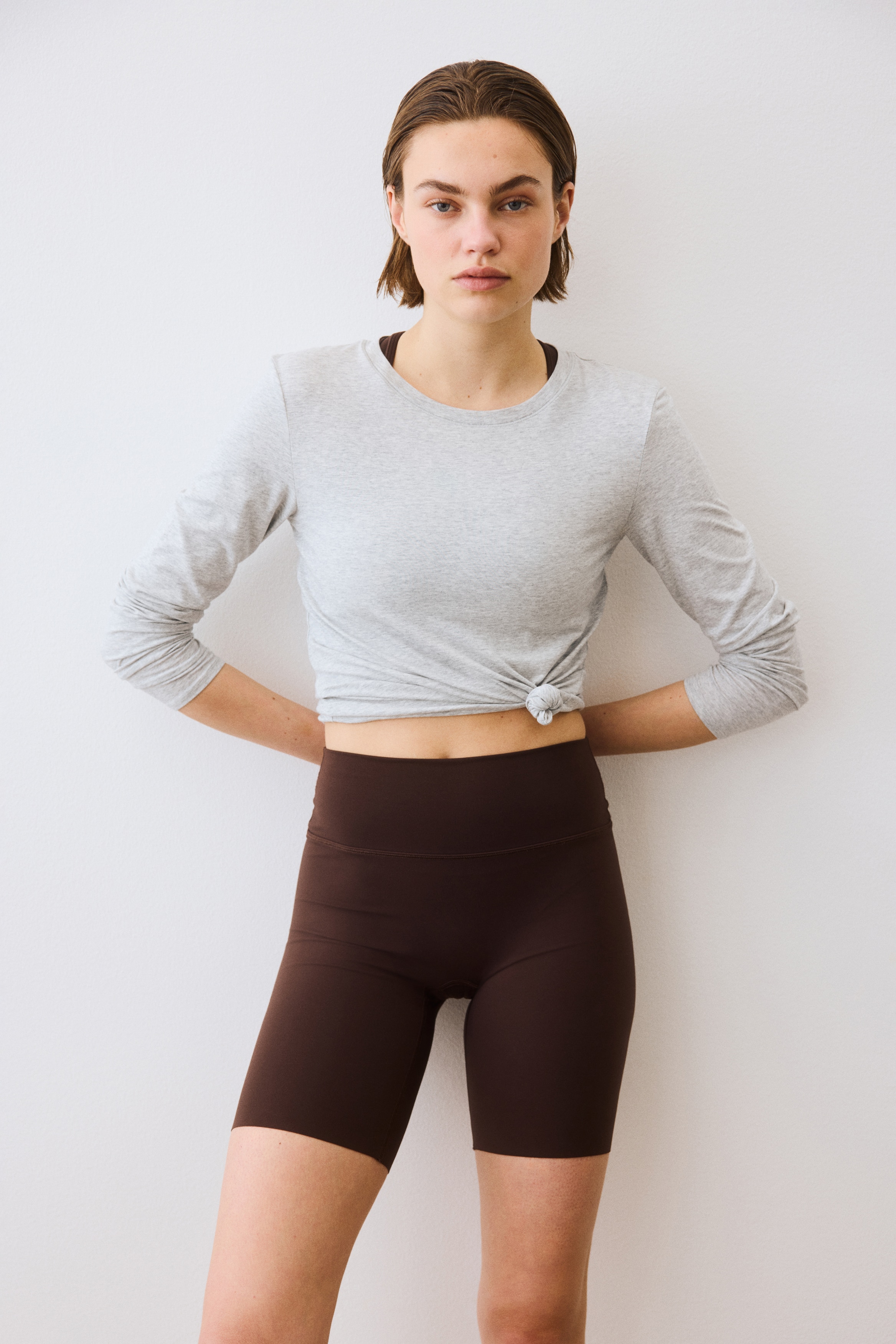 Biking Shorts with SoftMove™ - Warm brown/Black/Plum