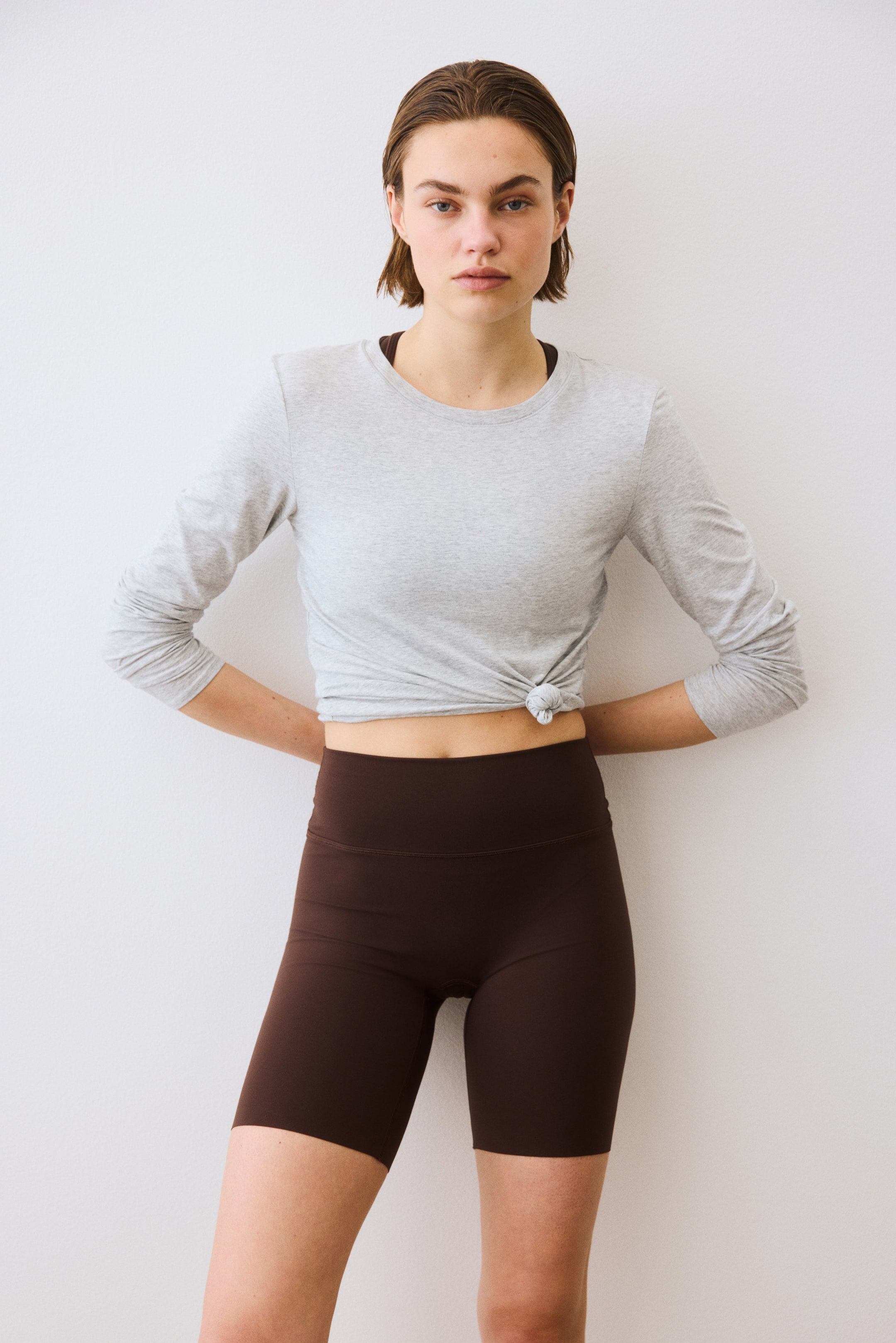 View larger image: Sports cycling shorts with SoftMove™ - Warm brown - Ladies | H&M 1