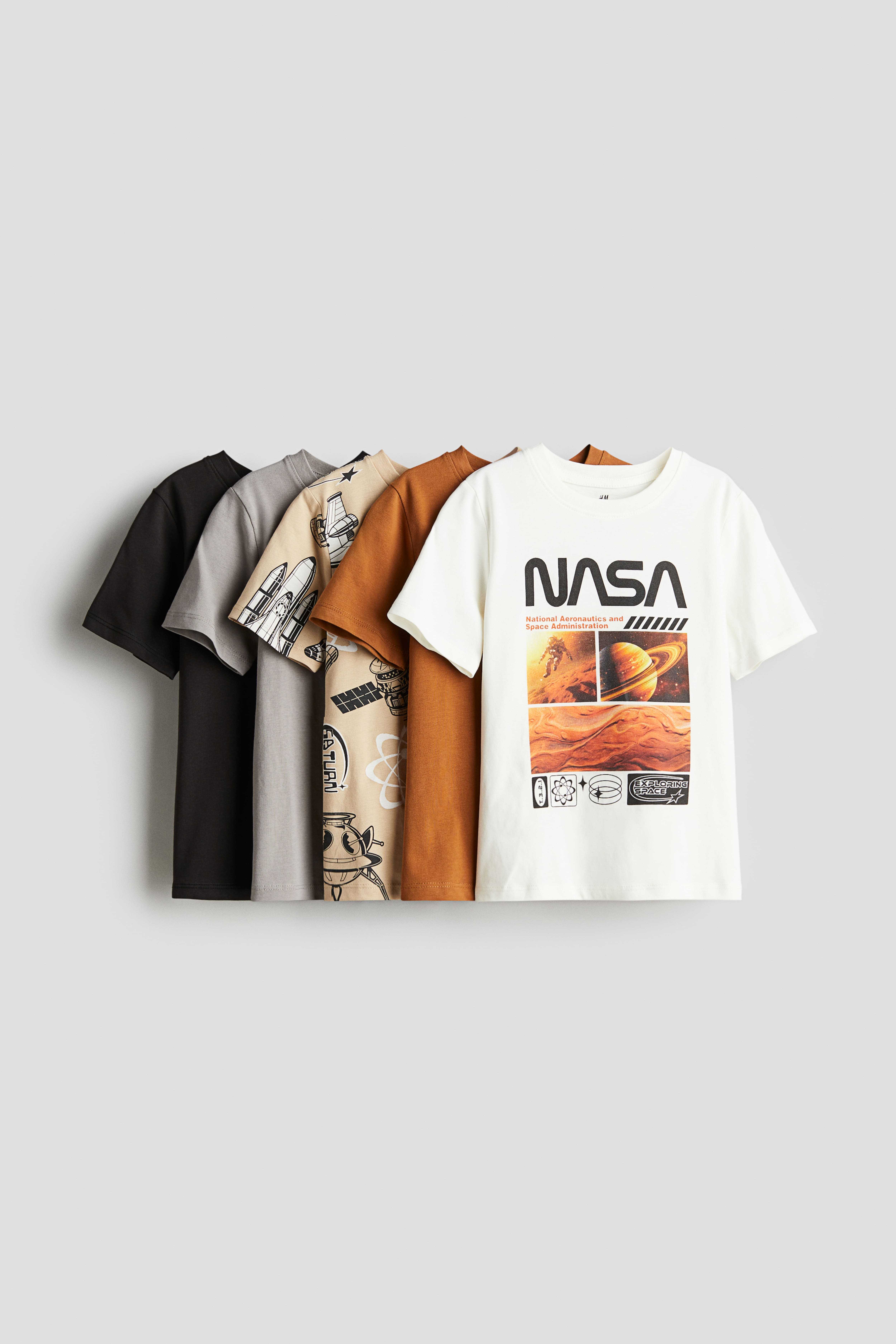 5 pack Jersey T shirts White NASA Kids H M CA