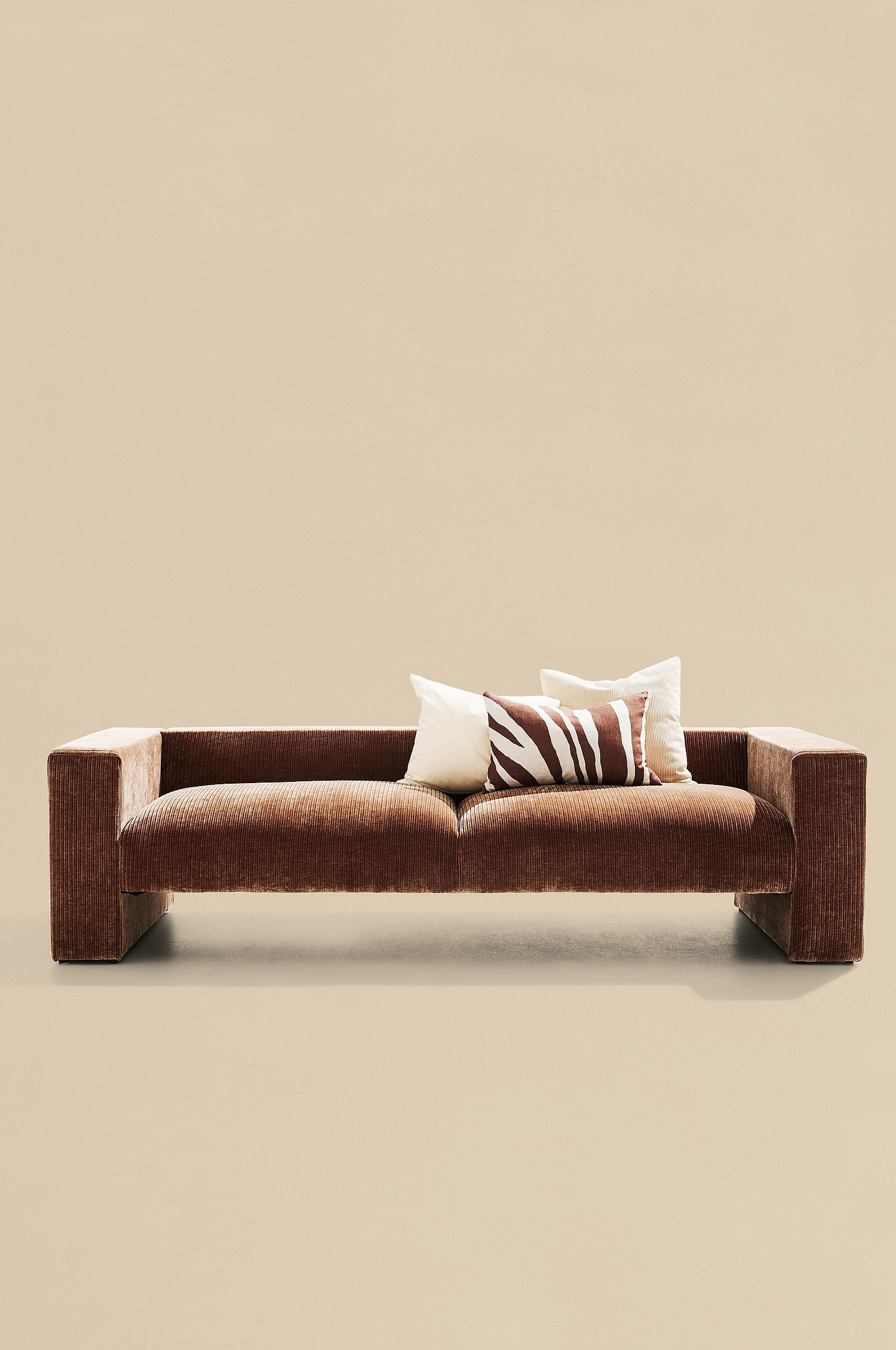 Alan Sofa 3pers - Mokkafarvet/Cremefarvet/Grøn