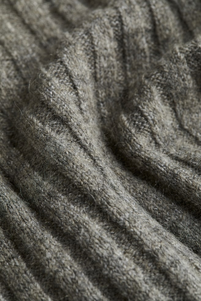 Rib-knit polo-neck jumper - Grey marl/Light beige/Sage green/Light beige/Striped/dc - 6