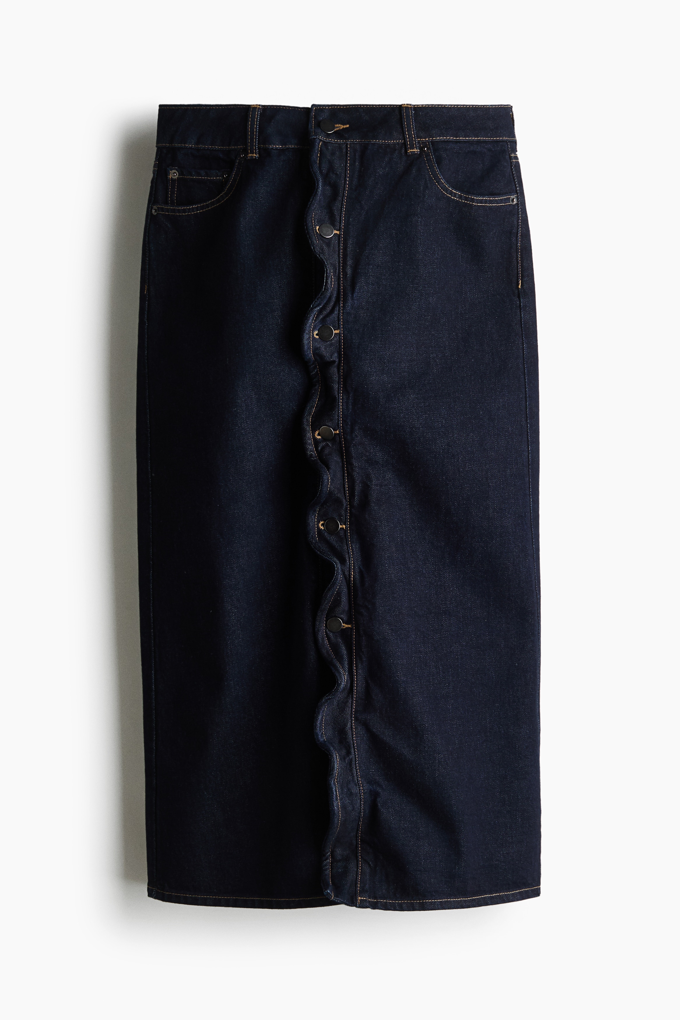 Wire boning denim skirt - Dark denim blue