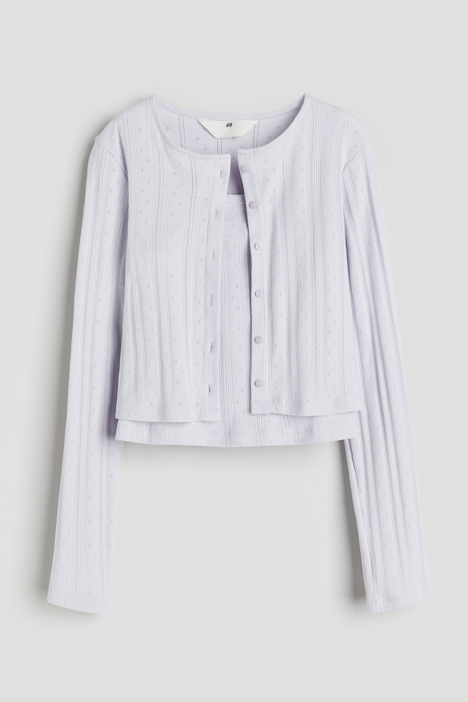 2-piece Cardigan & Cami Set - Dusty lilac - 1