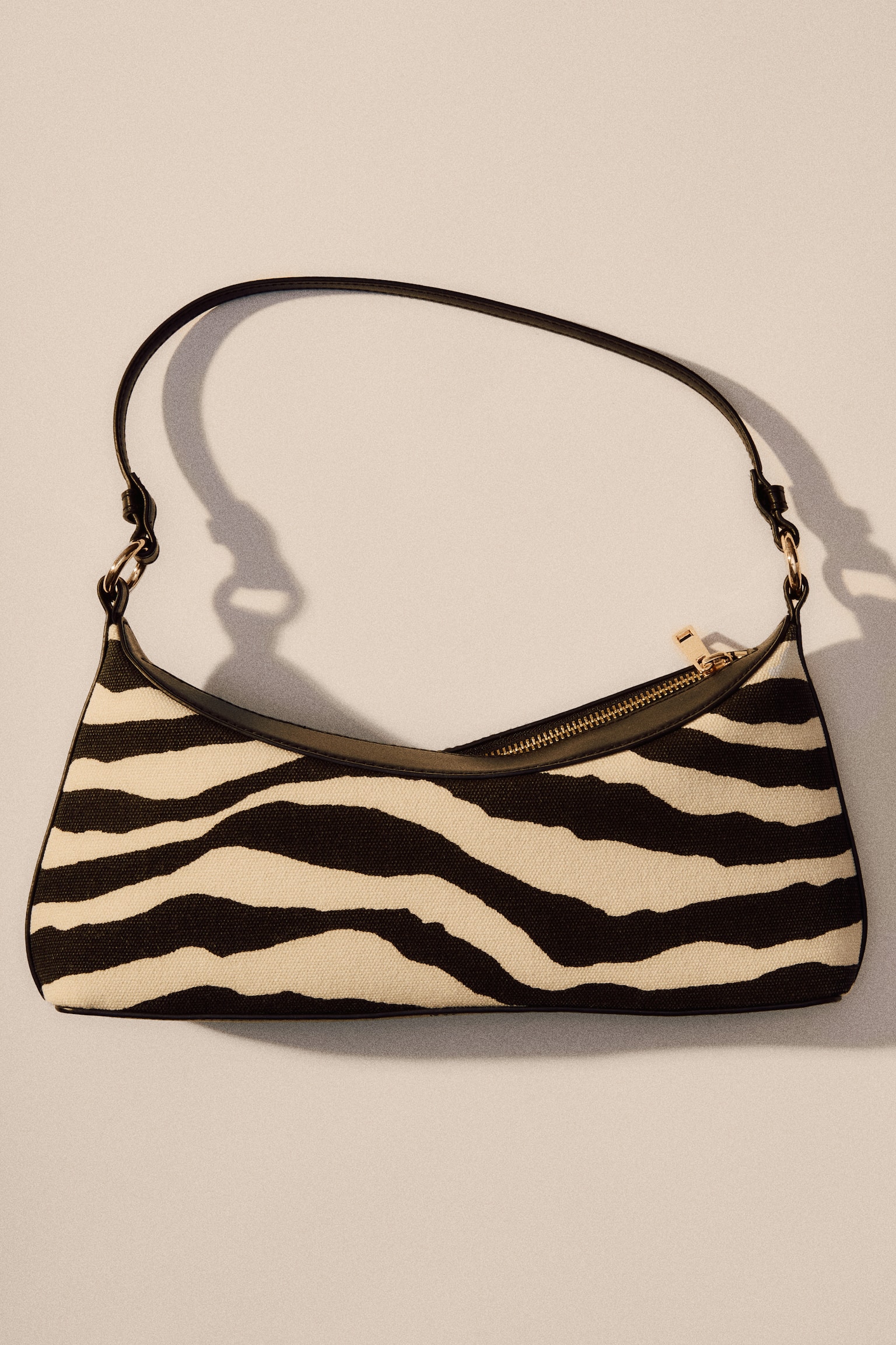 Shoulder bag - Black/Zebra print/Cream/Dark brown - 1