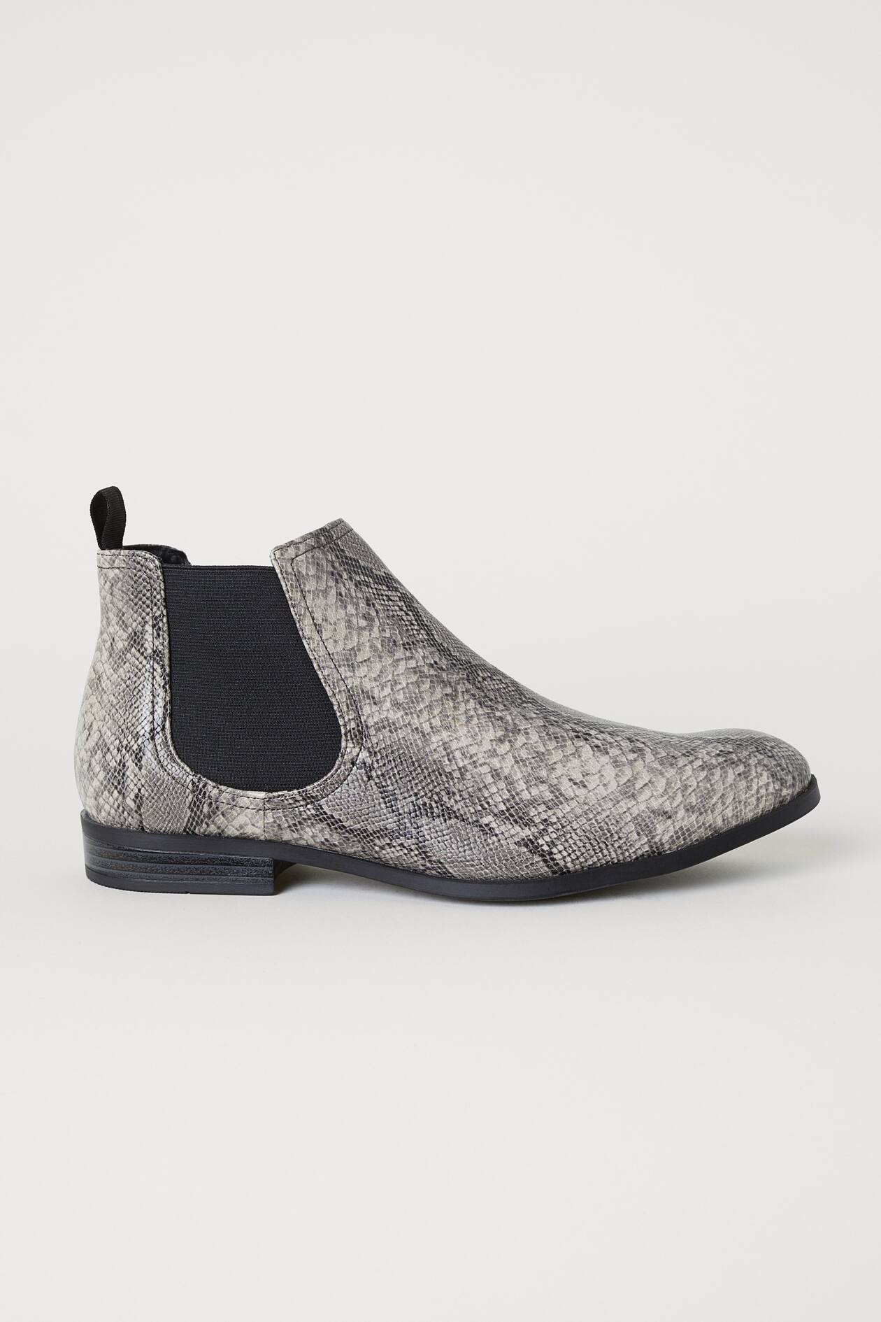 Chelsea boots Dark grey/Snakeskin-patterned Men H&M IN