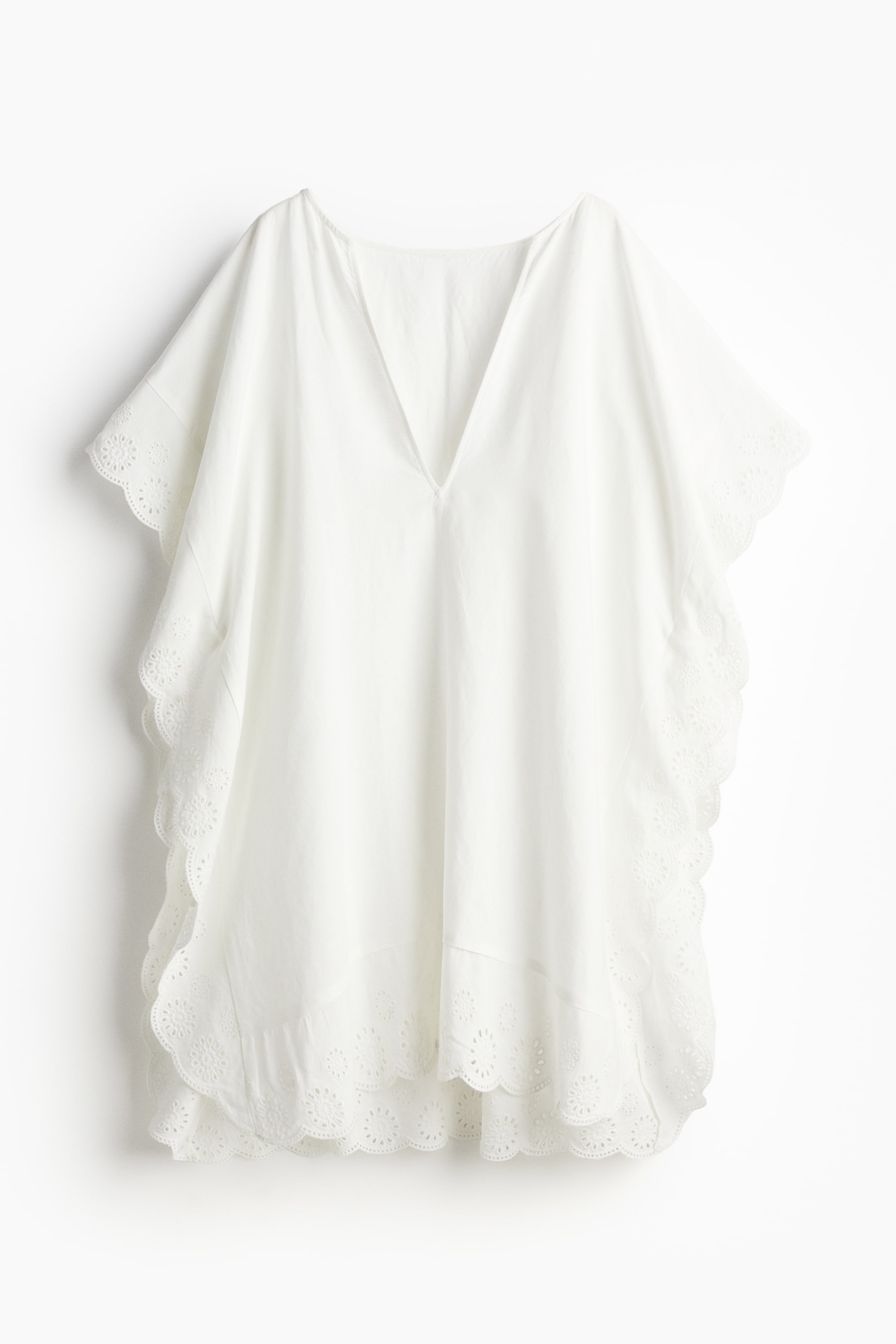 Beach Kaftan with Eyelet Embroidery - White - Ladies | H&M CA