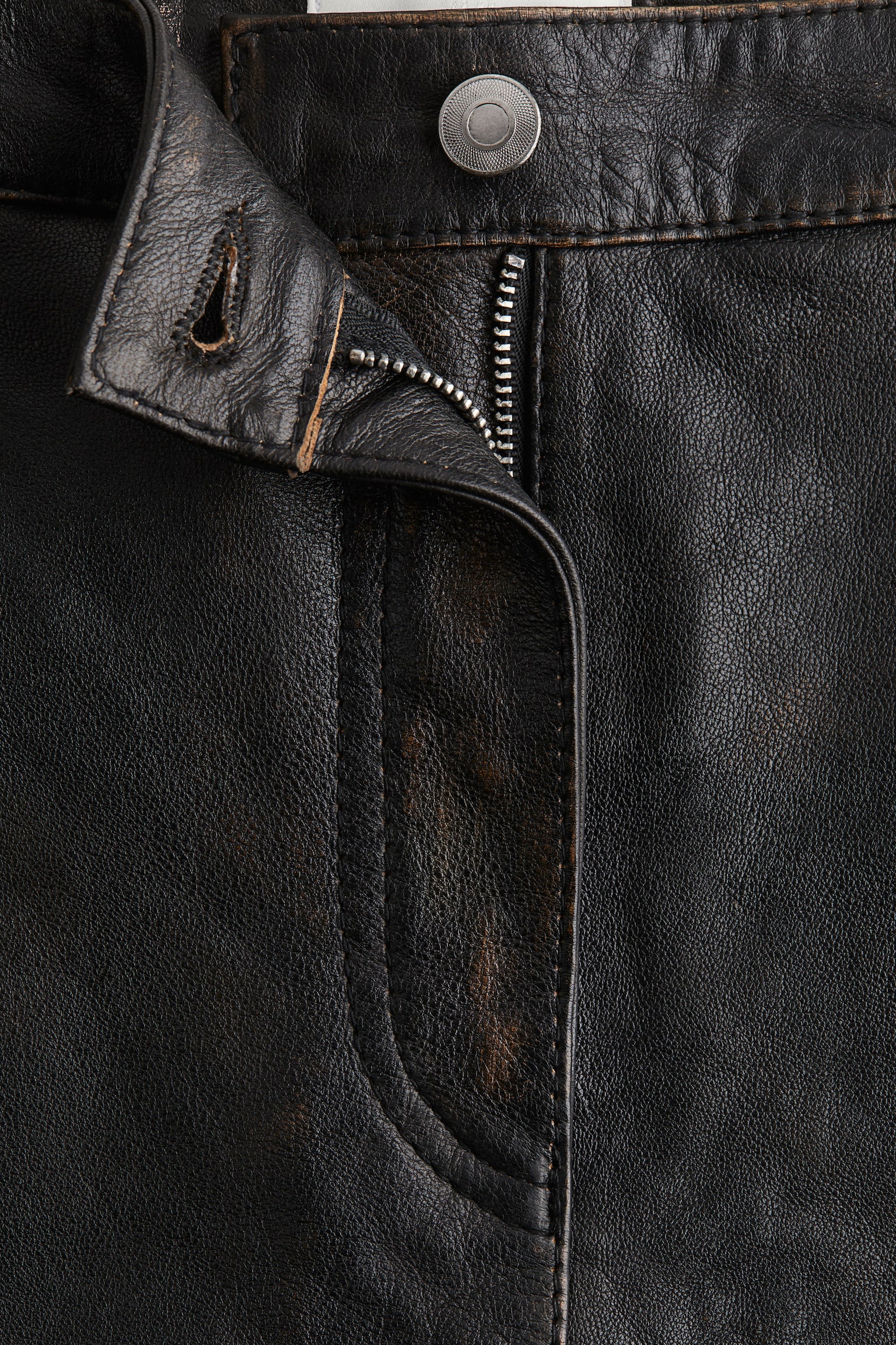 Leather shorts - Dark brown - 5