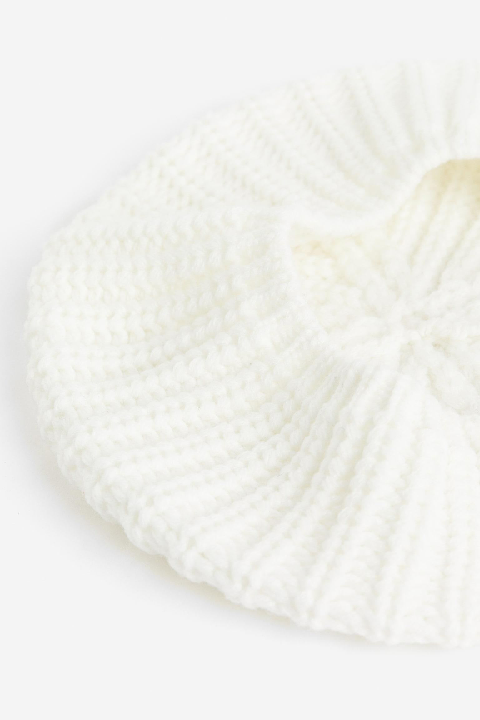 Rib-knit beret - Cream - 2