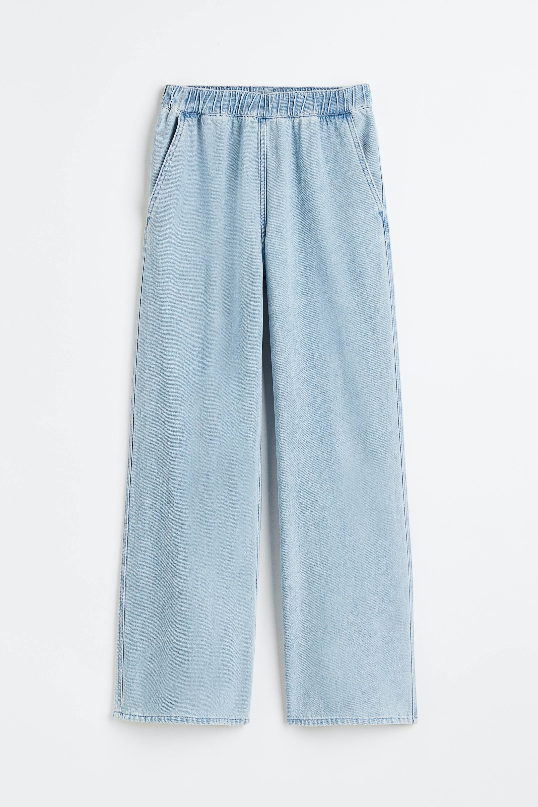 Xem ảnh lớn hơn: Wide High Pull-On Jeans - Màu xanh denim nhạt - Ladies | H&M VN 1