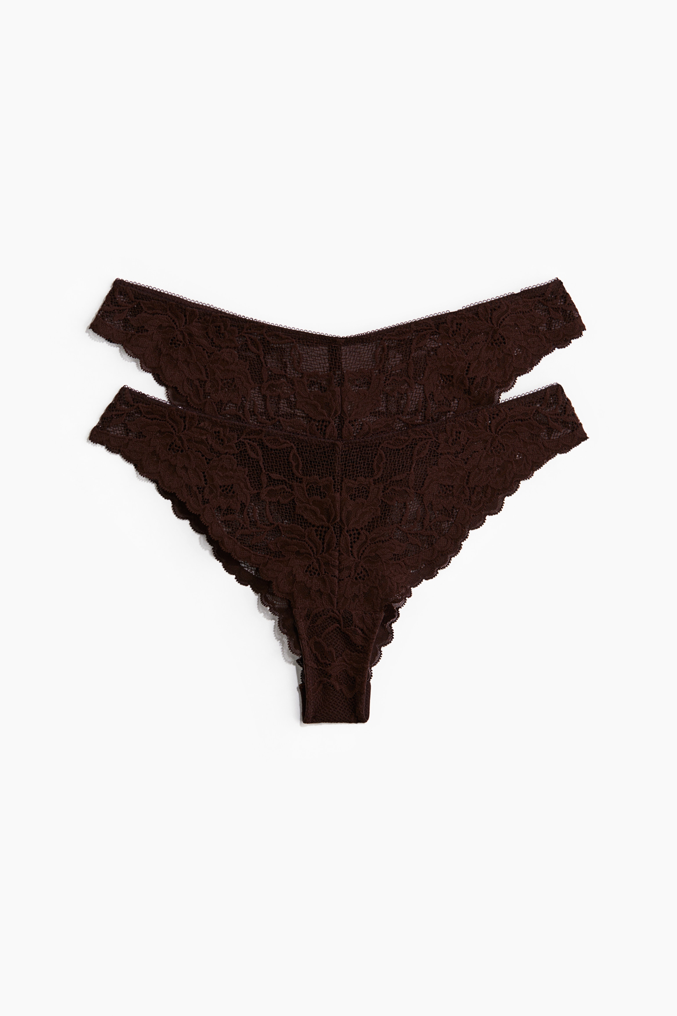 2-pack Lace Brazilian Briefs - Dark brown