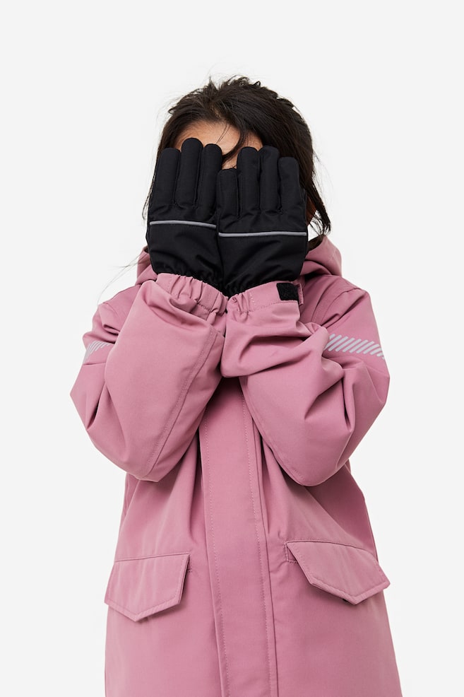 Shell gloves - Black/Light pink/Dark khaki green - 3