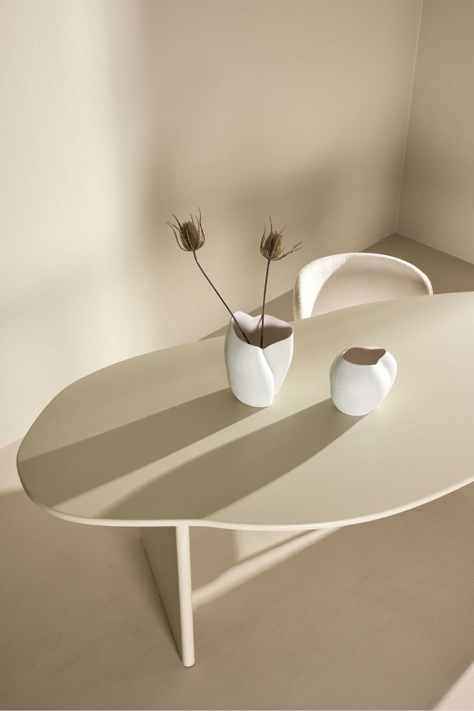 Asymmetrisk Spisebord - Mdf, Beige - 5