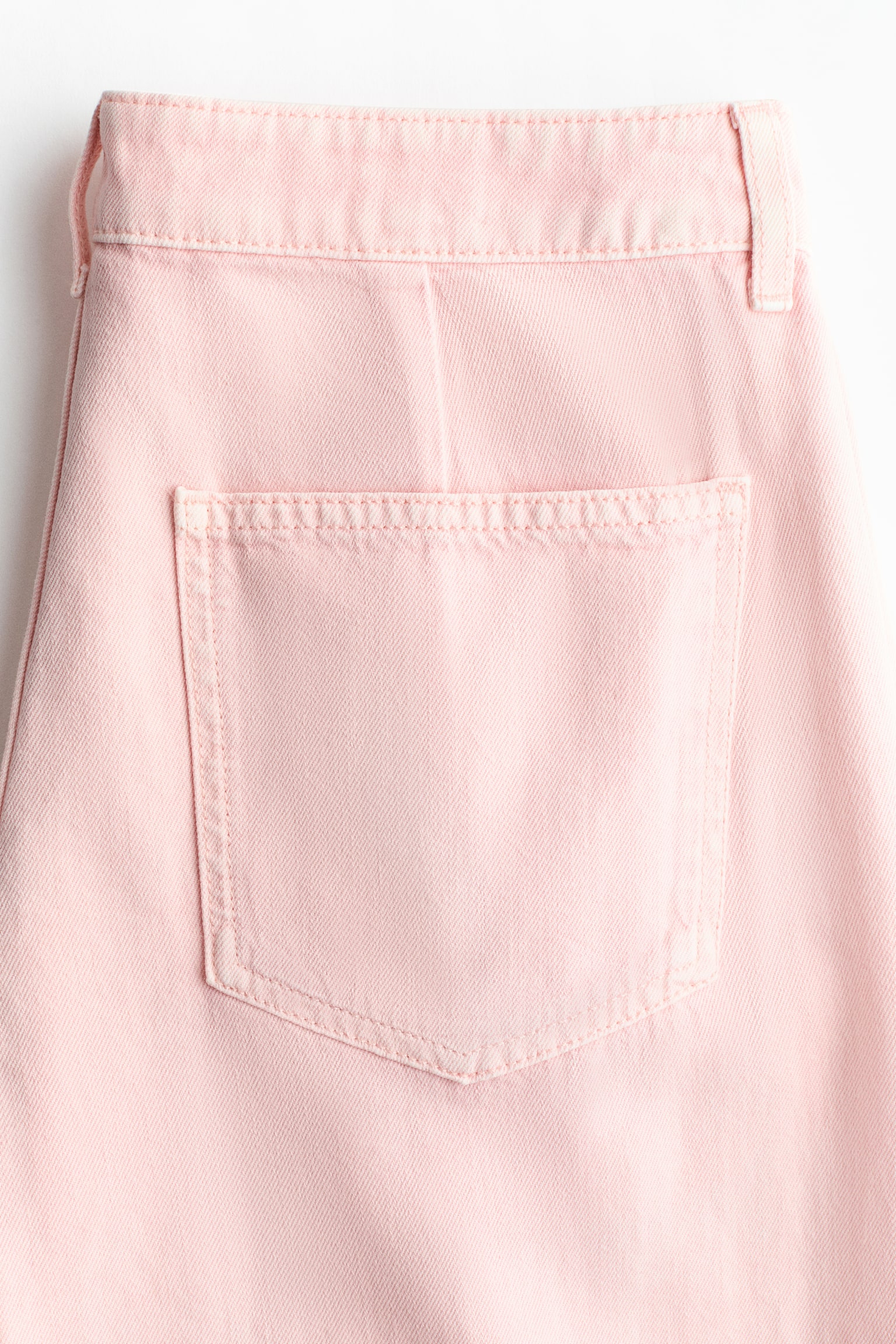 Wijde twill broek - Lichtroze/Roomwit/Bleek denimblauw - 5