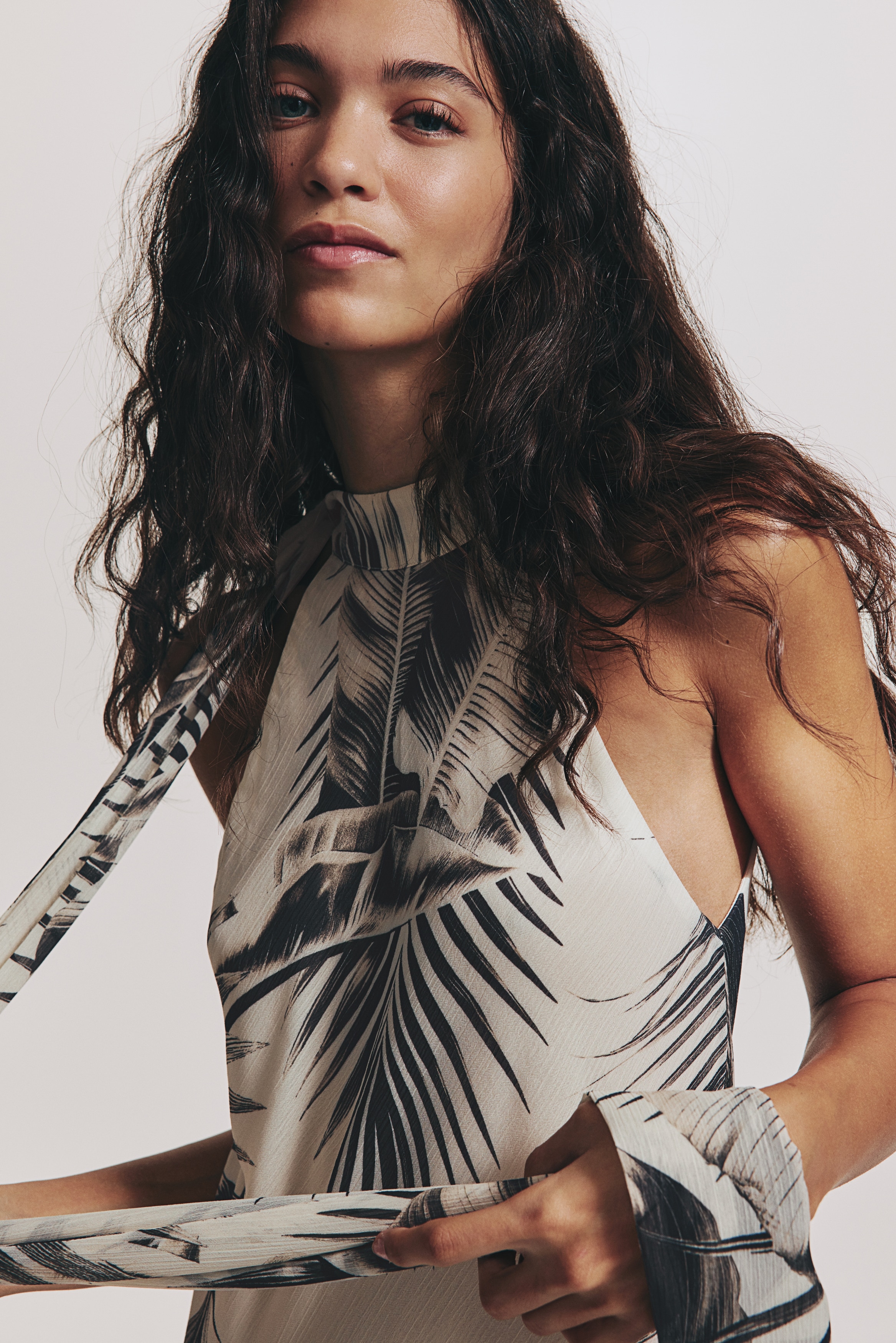 Scarf-detail dress