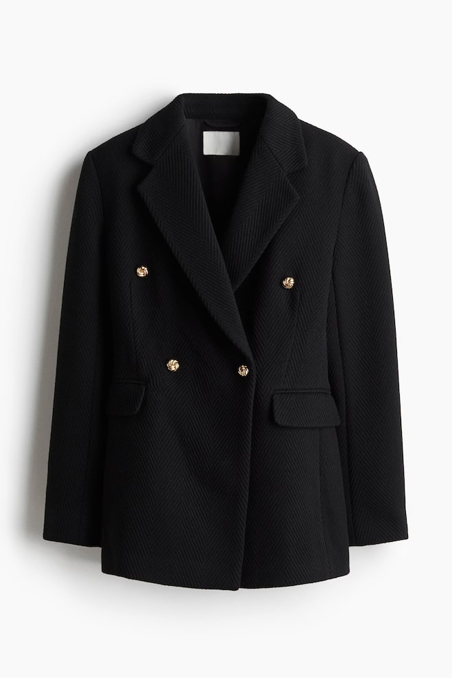 Blazer à fermeture croisée - Noir/Noir chiné - 1