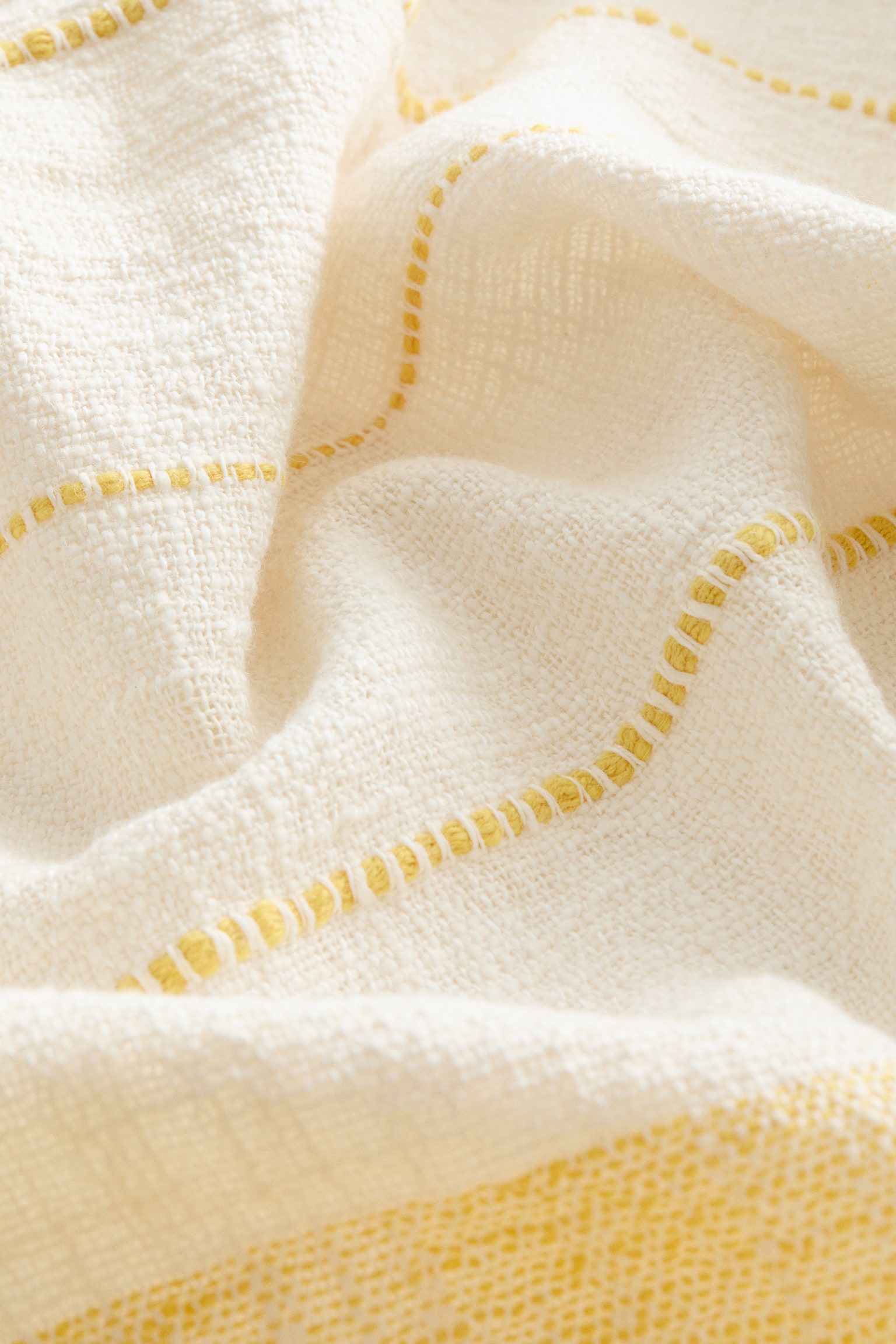 Linen-blend blanket - Yellow/Cream/Beige/Cream/Blue/Cream/Dark grey/Cream - 3