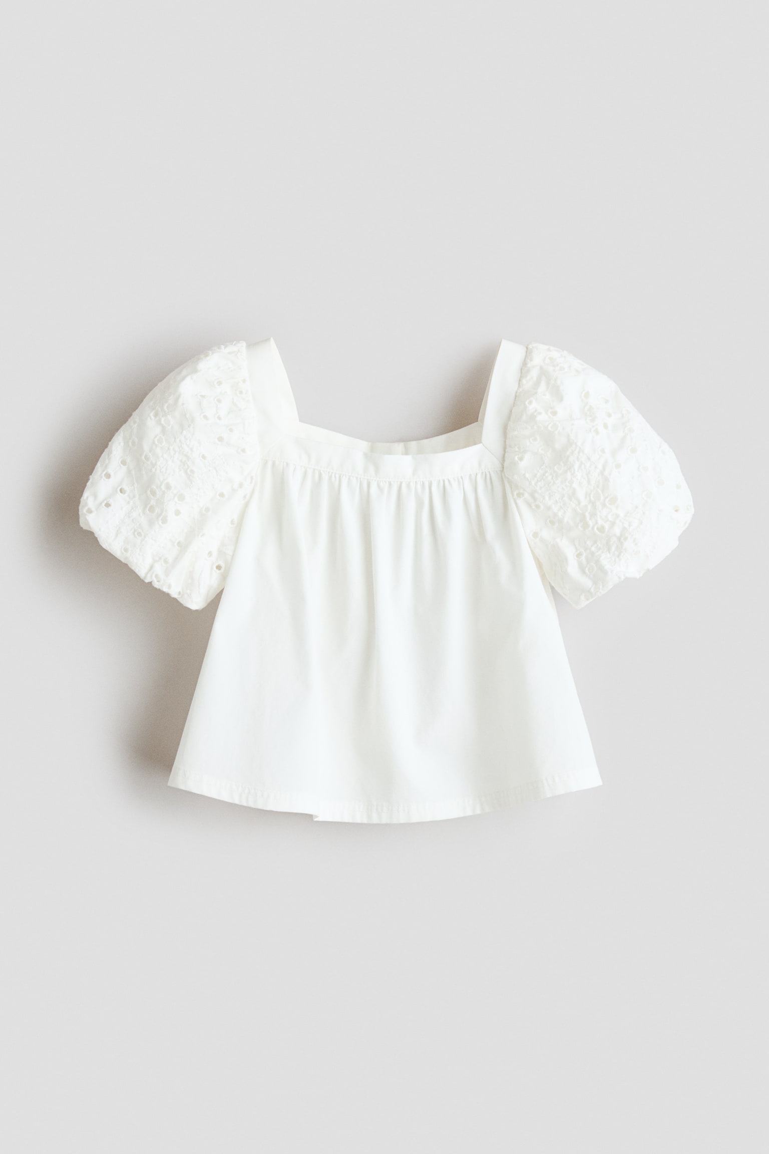 Puff-sleeved cotton blouse - White