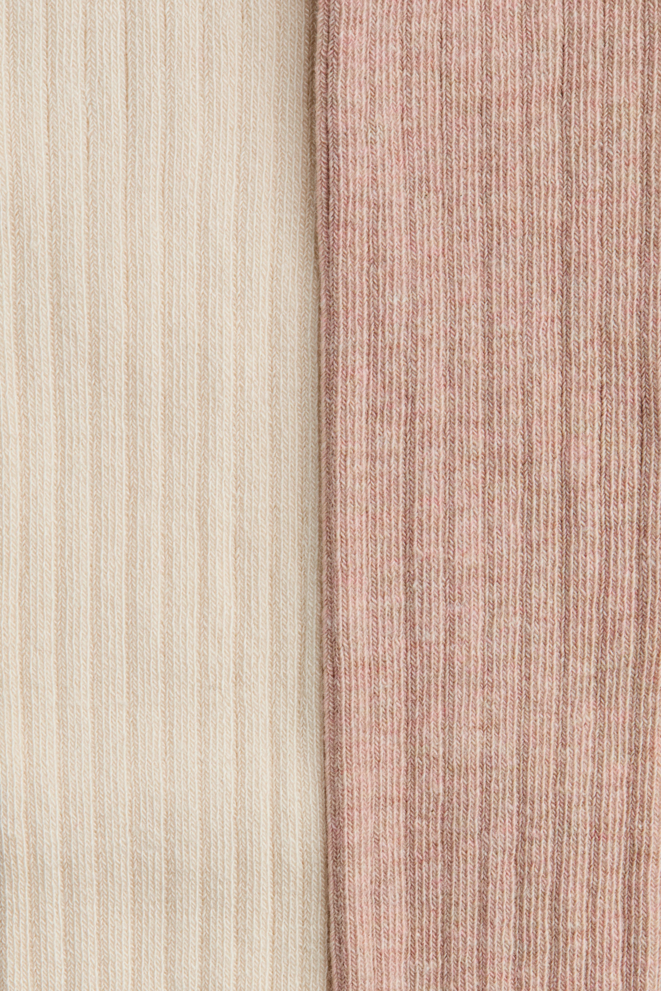 Büyük resmi görüntüle: 2’li Lastik Örgülü Külotlu Çorap - Krem/Tozlu pembe - ÇOCUK | H&M TR 2