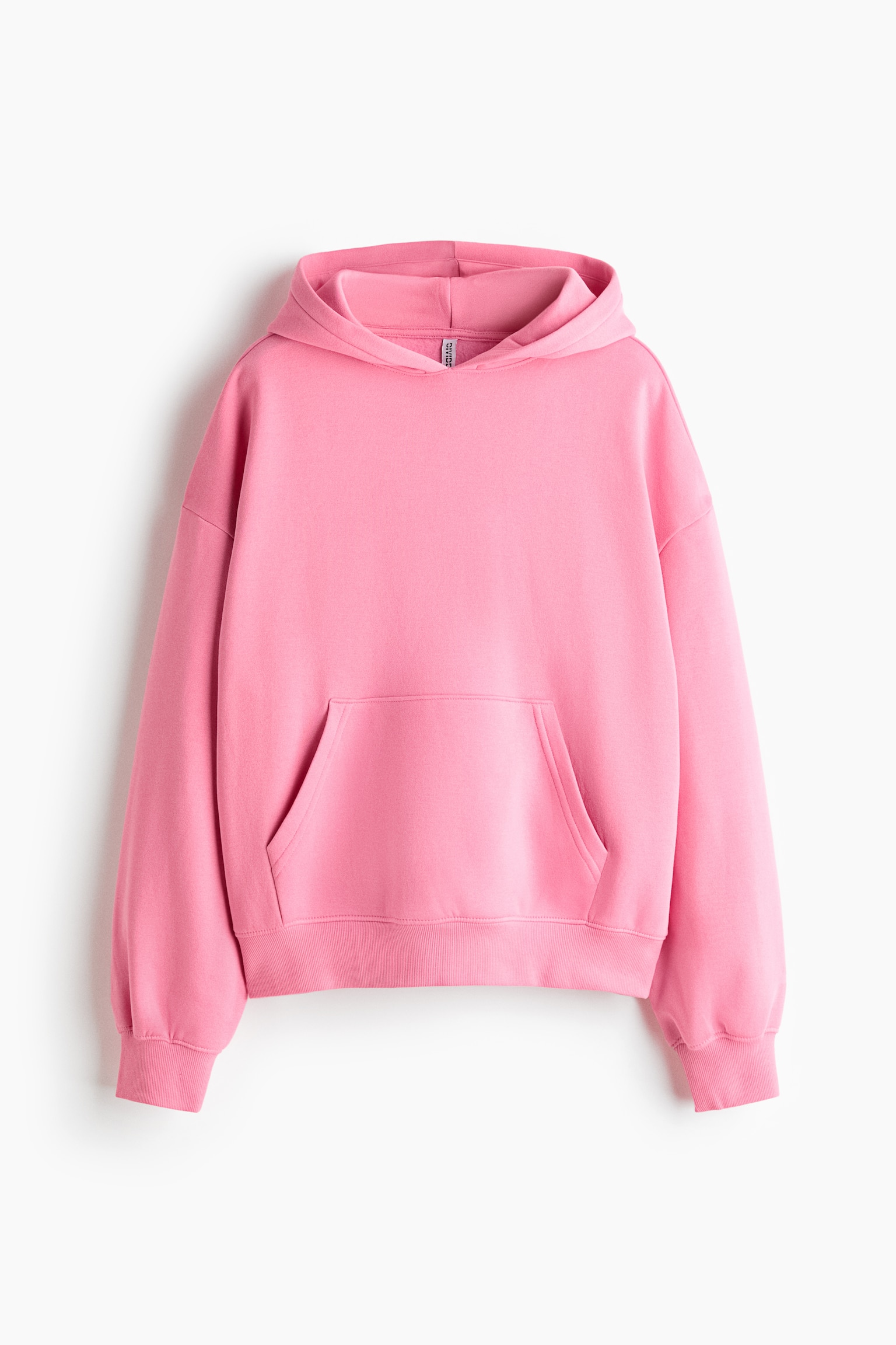Má»t chiáº¿c Ã¡o hoodie ná» mÃ u há»ng Äang ÄÆ°á»£c hiá»n thá» á» gÃ³c nhÃ¬n chÃ­nh diá»n, vá»i mÅ© trÃ¹m lÃ³t jersey, vai xuÃ´i vÃ  tay dÃ i. Trang phá»¥c cÃ³ tÃºi kangaroo á» giá»¯a cÃ¹ng chi tiáº¿t bo gÃ¢n á» cá» tay Ã¡o vÃ  gáº¥u Ã¡o.