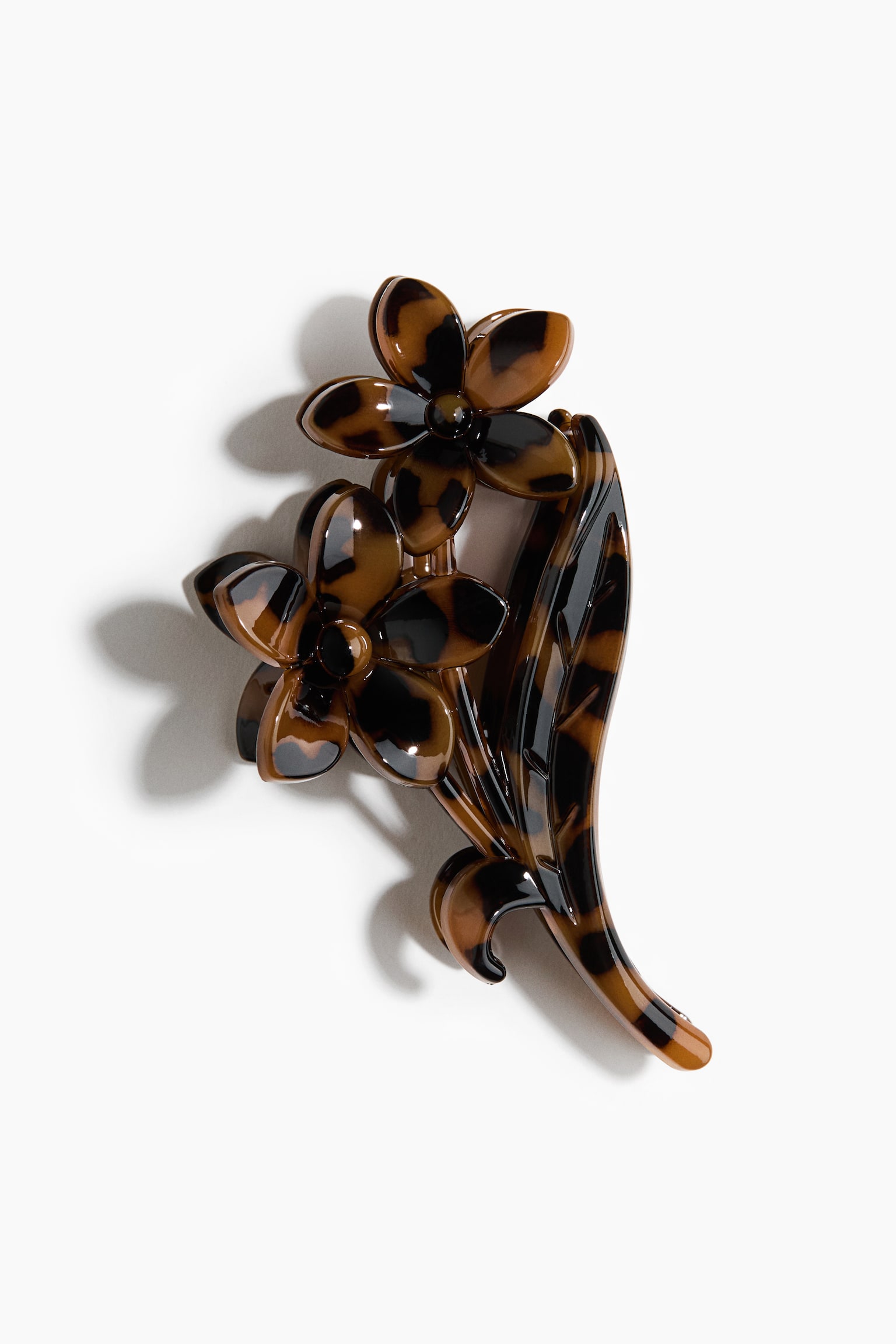 Flower-shaped hair claw - Brown/Tortoiseshell pattern