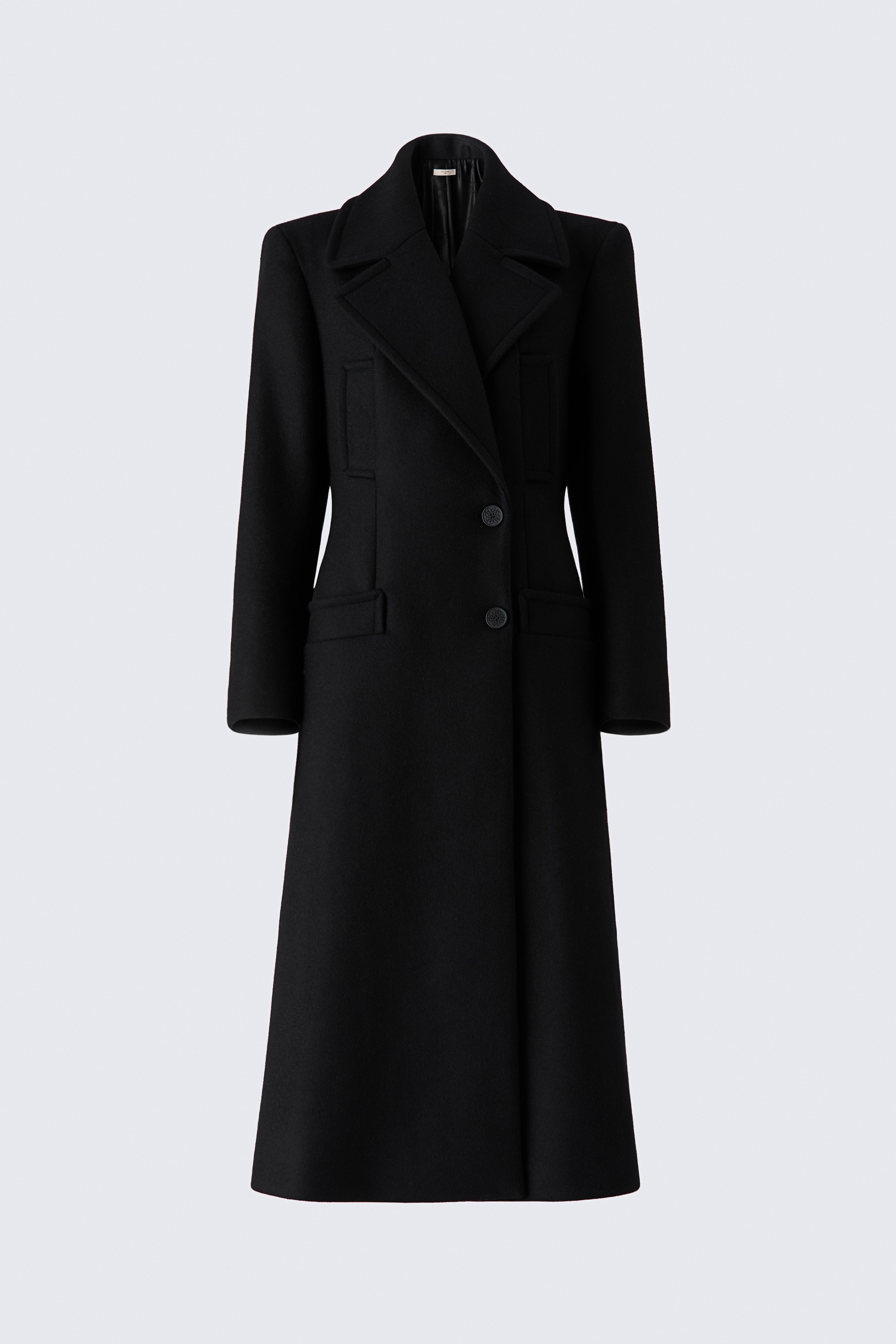 Wool-blend hourglass coat - Black