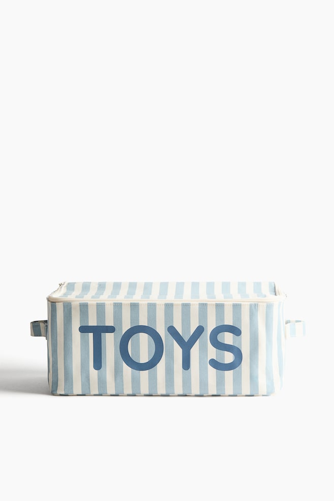 Toy Storage Basket with Lid - Light blue/striped/Light pink/striped/Beige/striped/Green/striped - 1