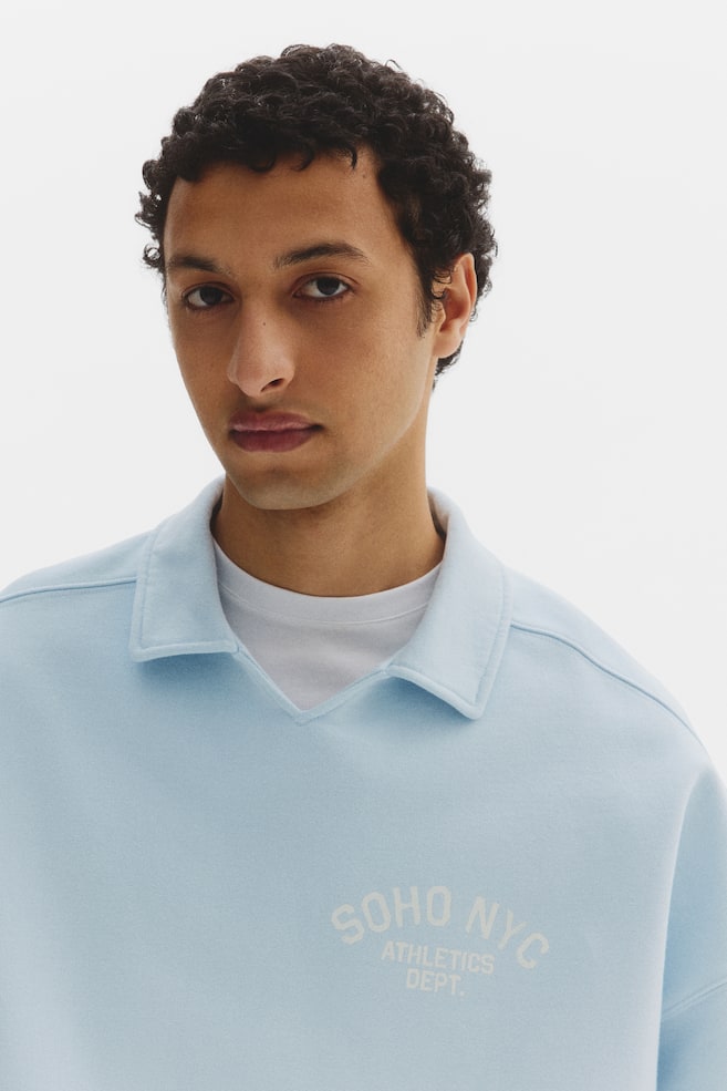 Oversized Rugby Sweatshirt - Light blue/Soho NYC/Washed black/Soho NYC - 6