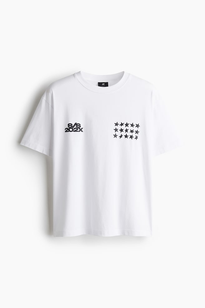 Loose Fit Printed T-shirt - White/stars/White/New York/White/New York/Light green/Beige/stars/White/Los Angeles/Black/New York/Black/New York - 1