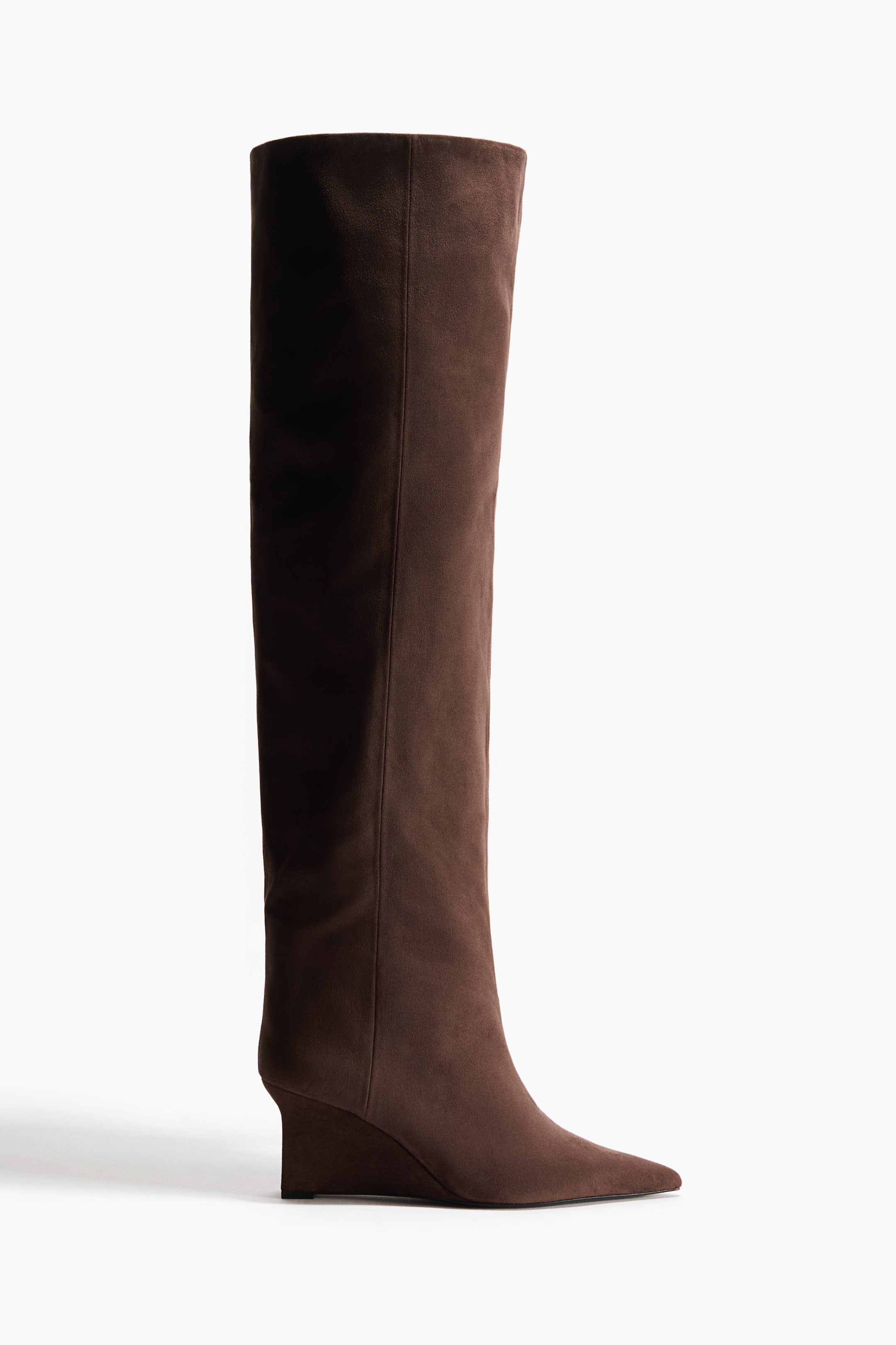 View larger image: Wedge-heeled over-the-knee boots - Dark brown - Ladies | H&M 2