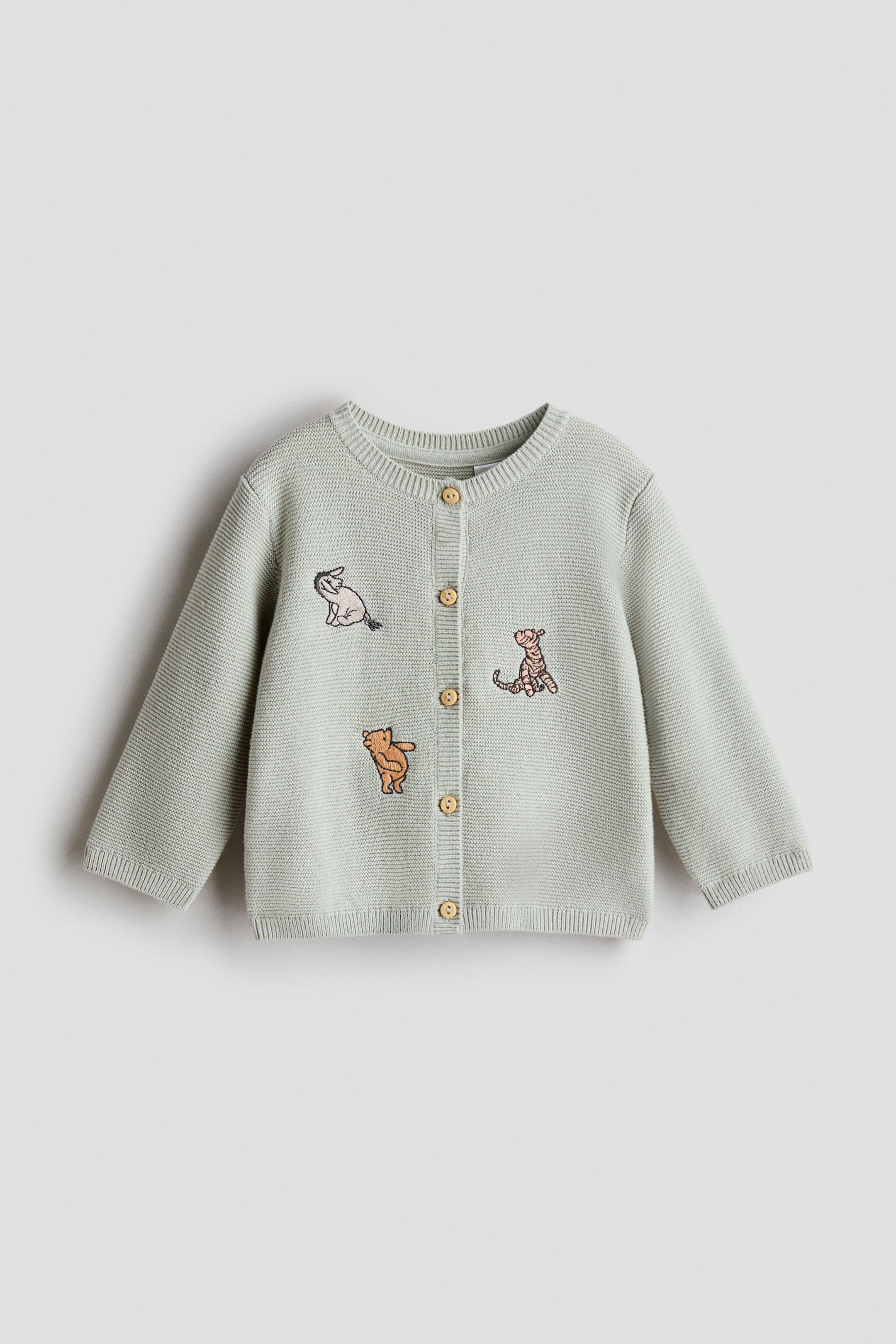 Ver imagen más grande: Cárdigan de algodón con aplicación - Verde claro/Winnie the Pooh - NIÑOS | H&M ES 1
