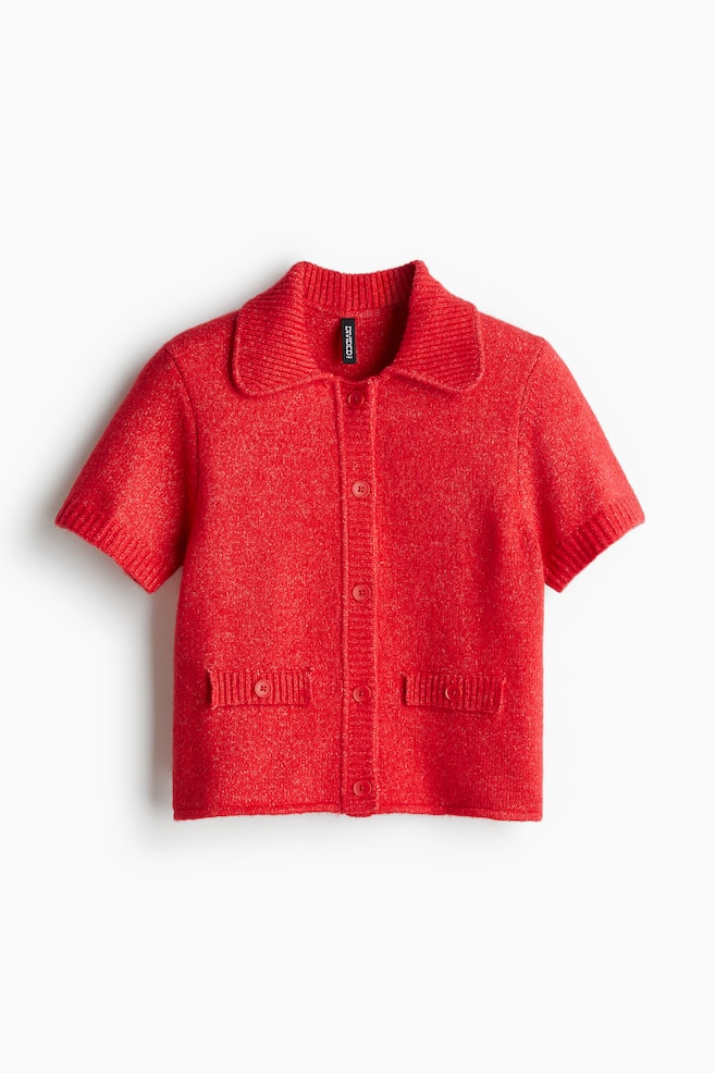 Gilet à manches courtes - Rouge chiné/Bleu - 1