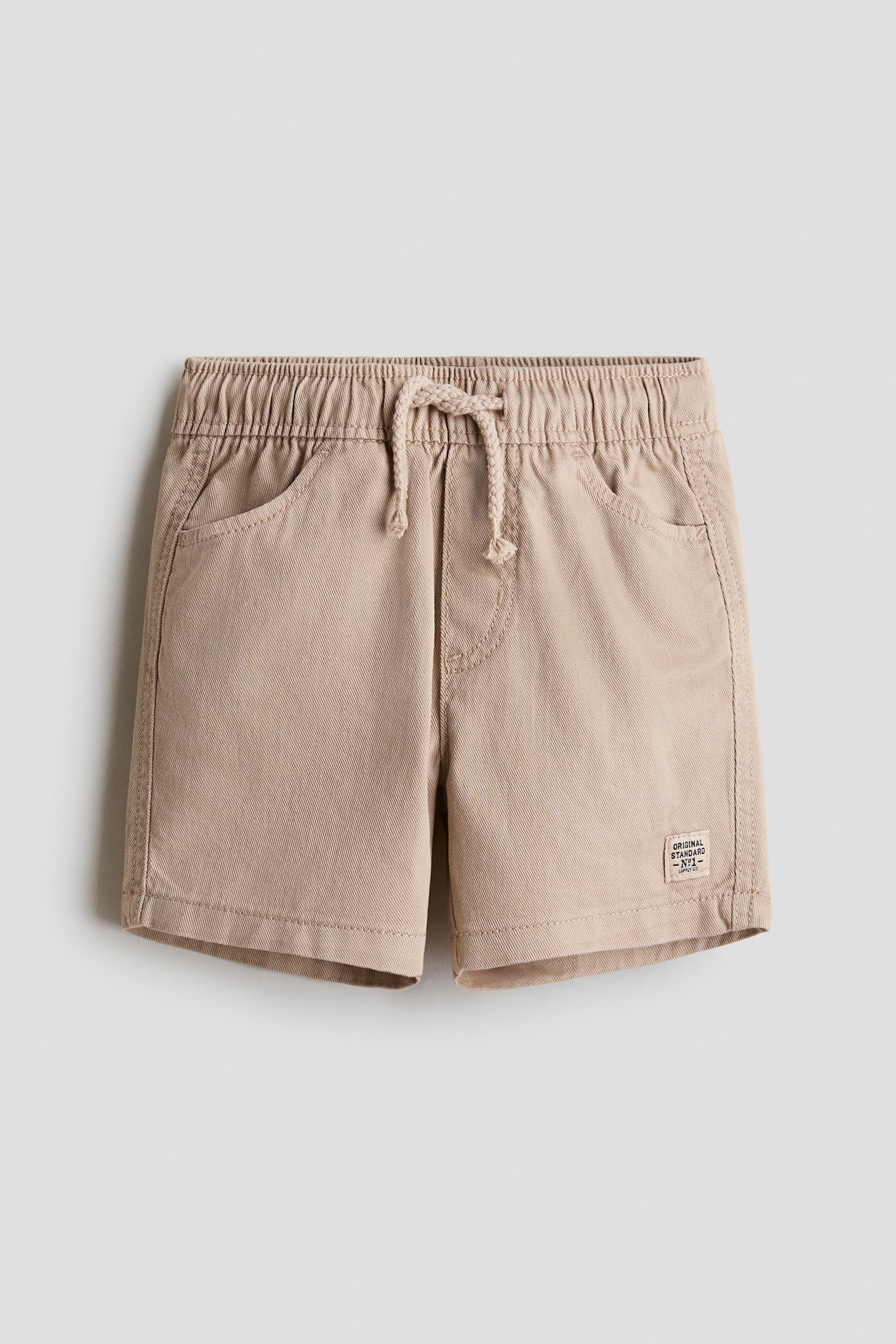 Szorty z diagonalu - Beżowy/Niebieski denim/Granatowy/Jasna zieleń khaki