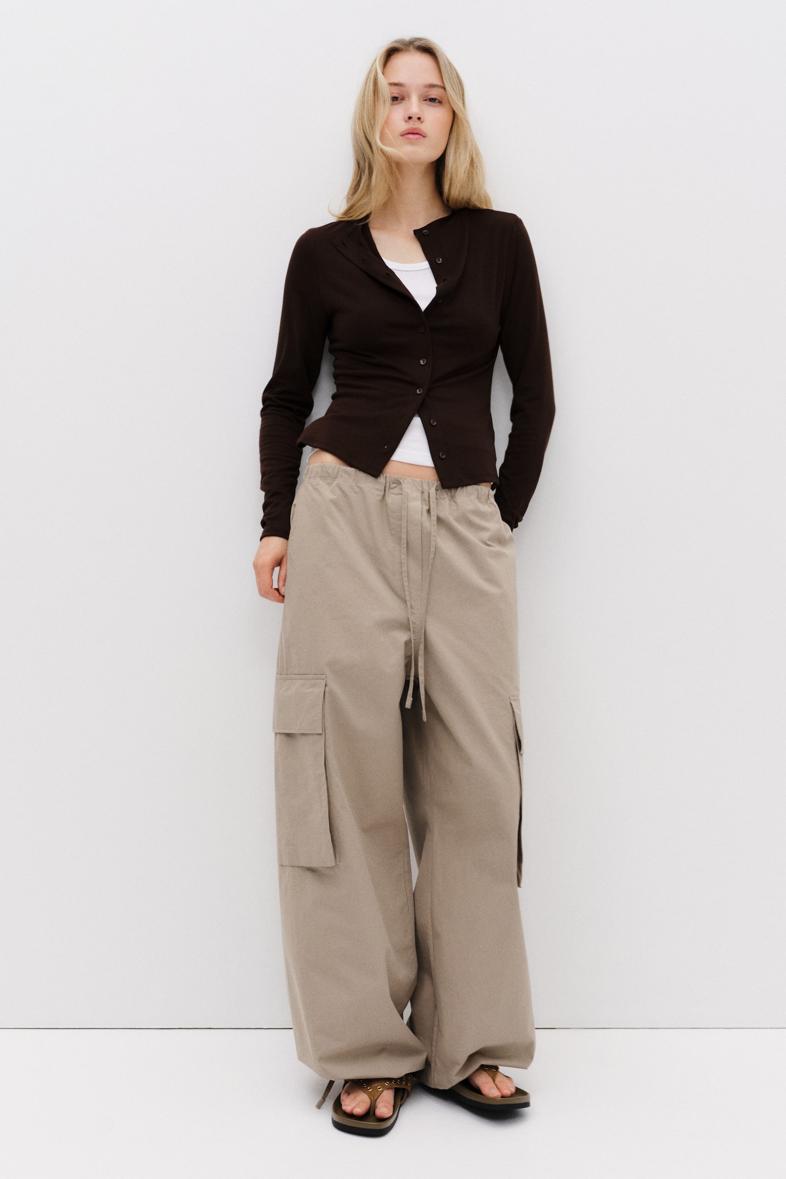 Jersey cardigan - Dark brown/Black/Dark grey marl - 4