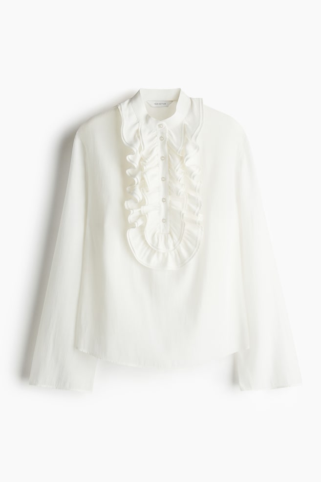 Ruffled blouse - White - 1