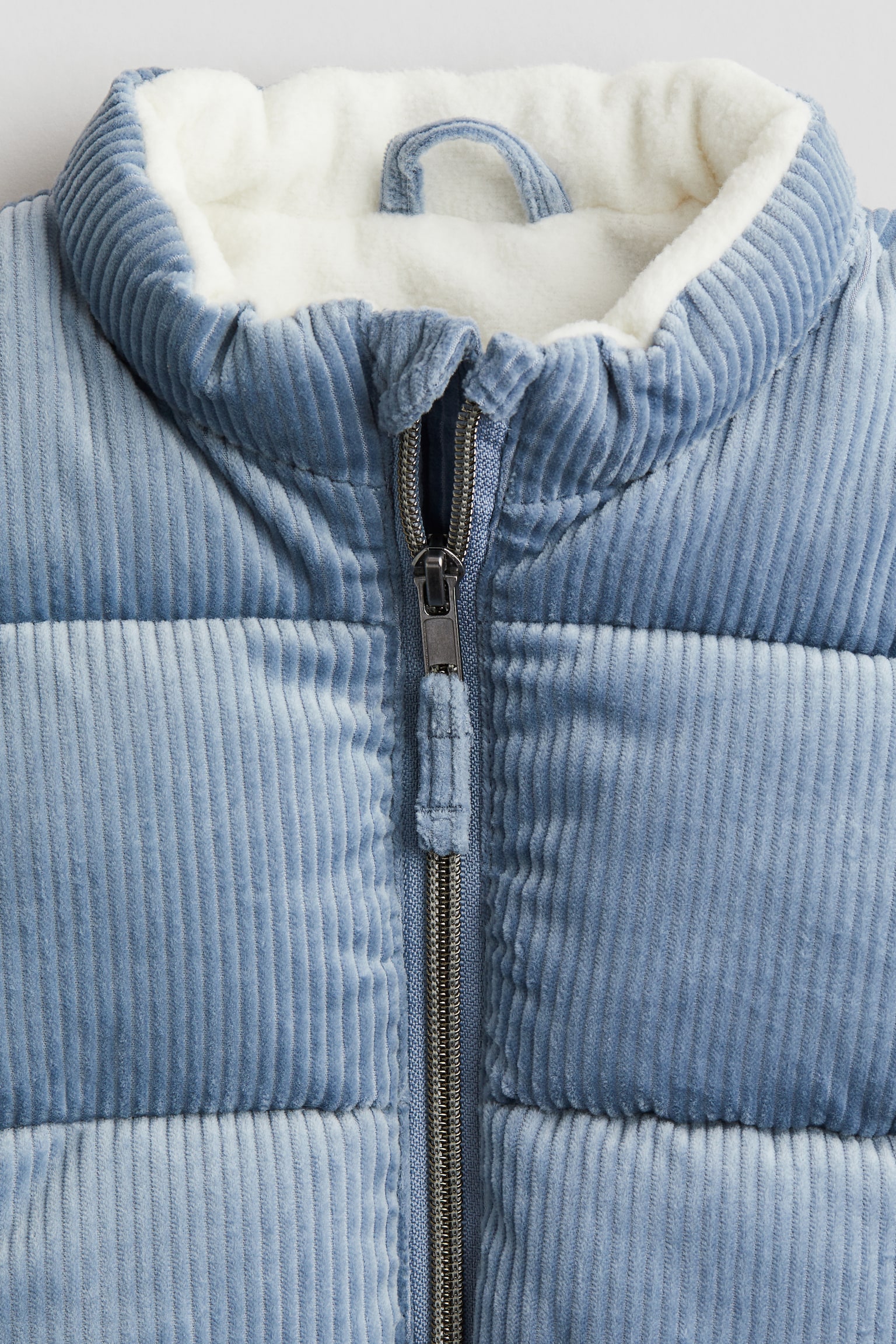 Corduroy puffer jacket - Dusty blue/Light pink - 2