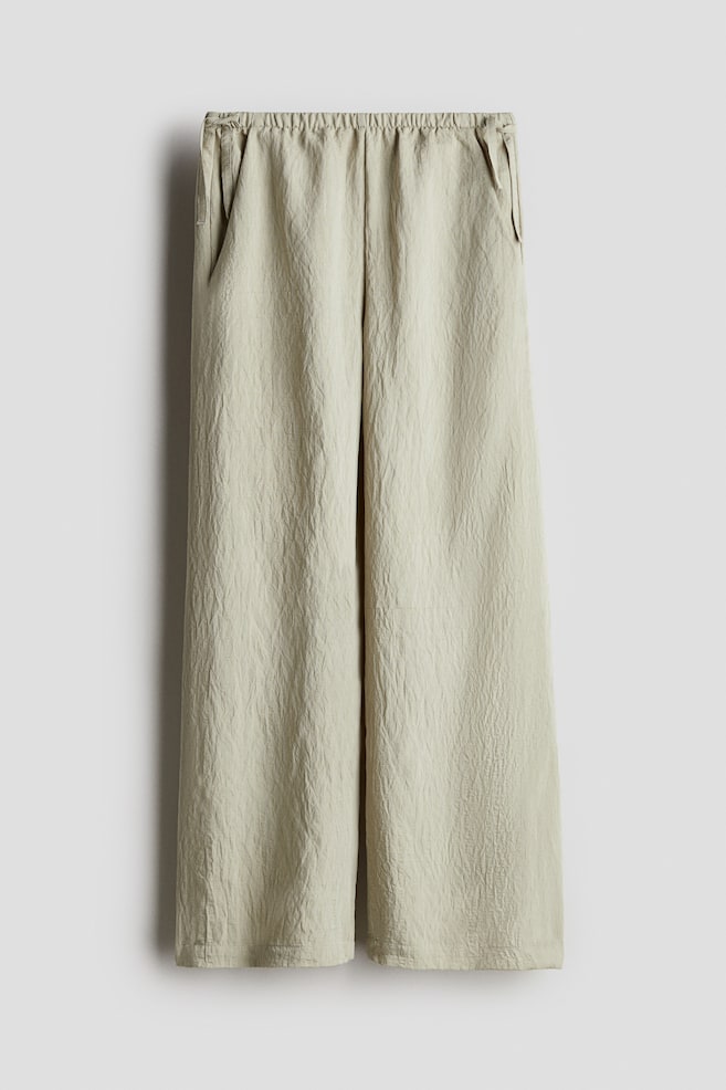 Tie-Detail Pants - Light khaki green/Light blue/Black - 1