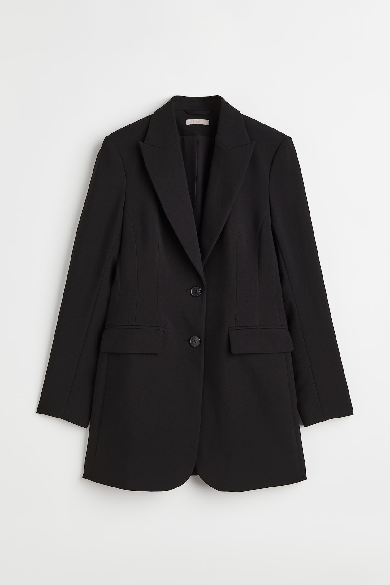 Single-breasted blazer - Long sleeve - Long - Black - Ladies | H&M GB