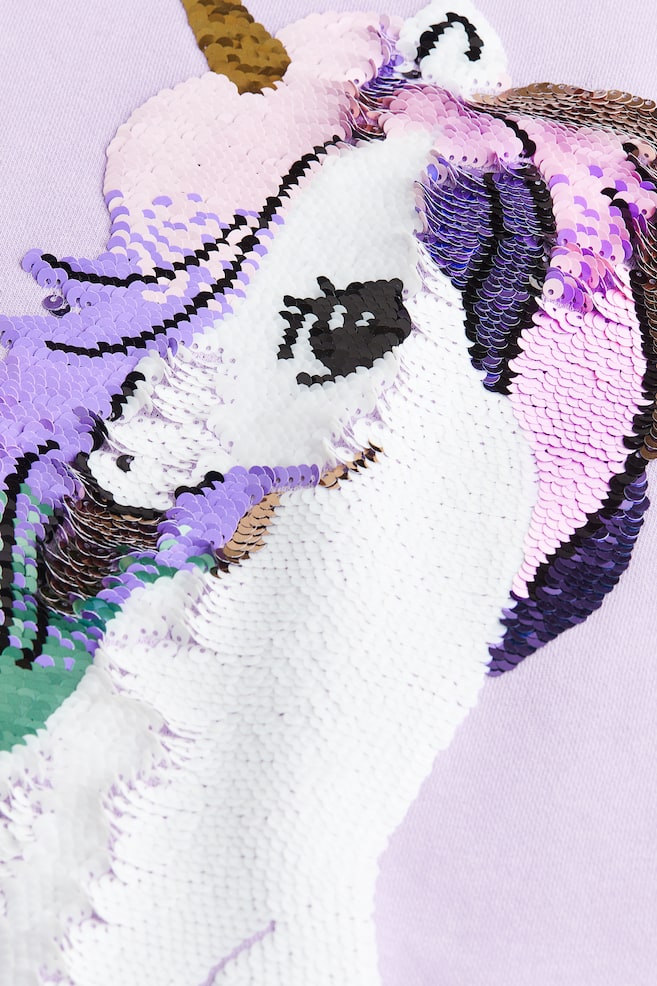 Reversible sequin-motif dress - Light purple/Unicorn/Black/Heart/Dusty pink/Stars - 3
