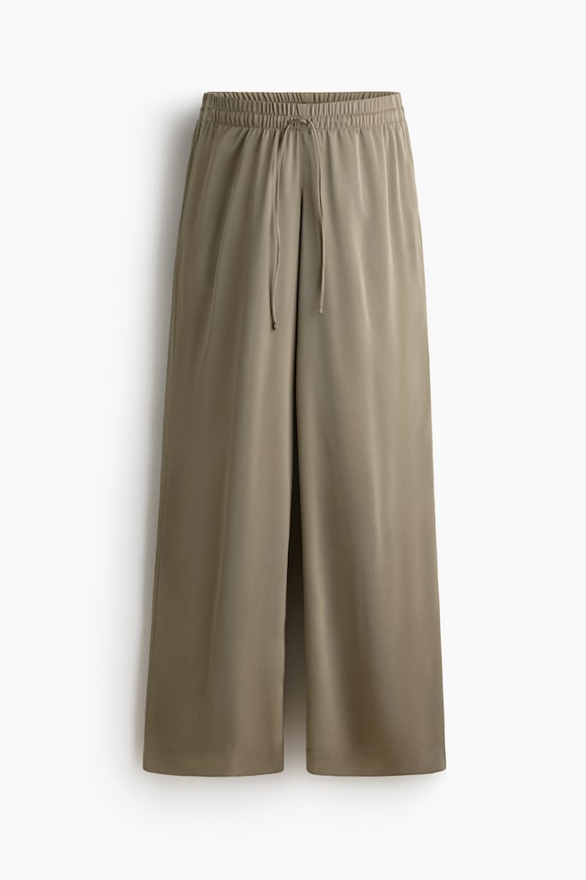 MAMA Weite Kordelzughose - Helles Khakigrün/Beige/Leopardenprint/Hellblau/Gestreift - 1