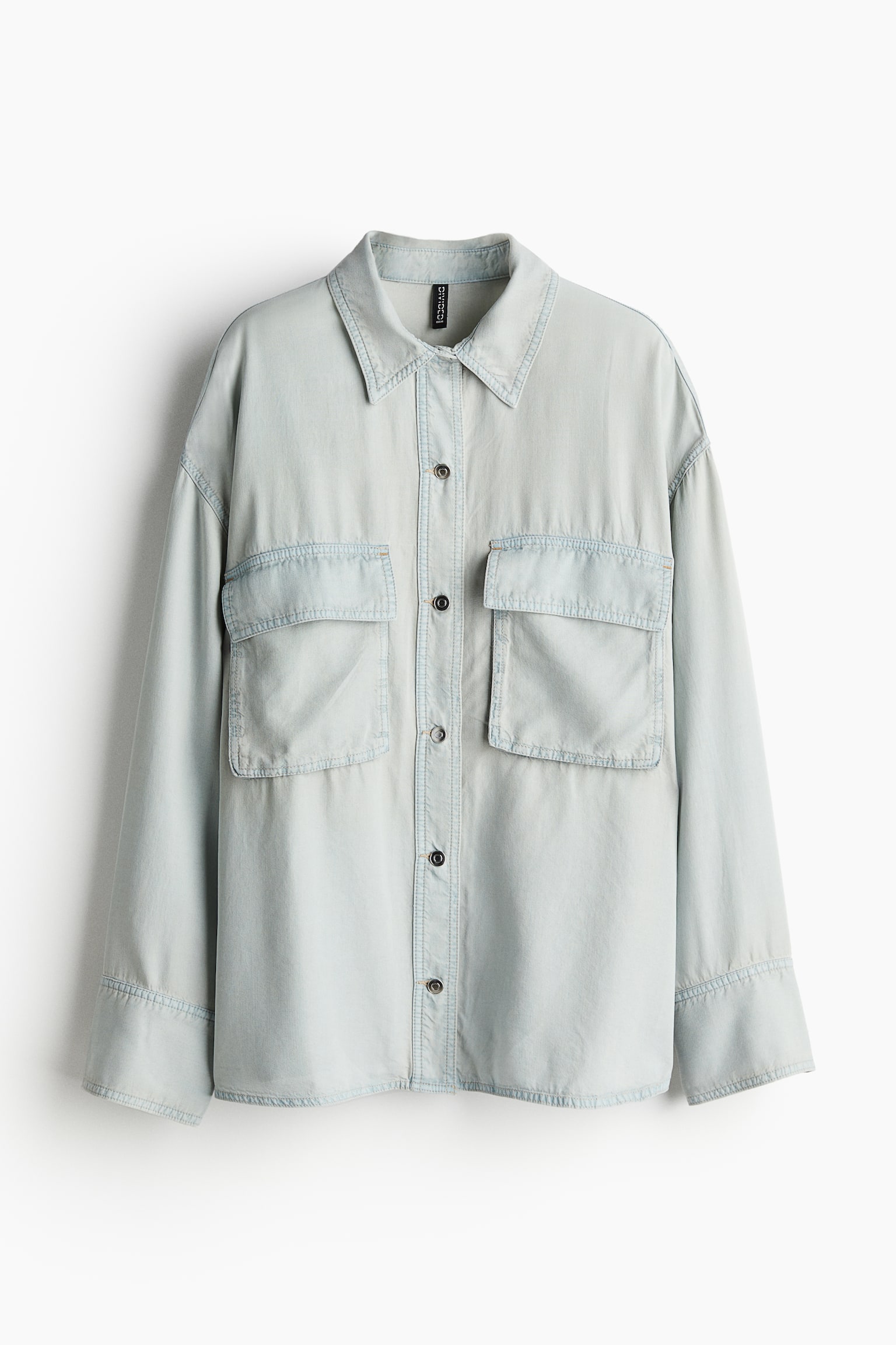 Oversized denim shirt - Pale denim blue/Grey - 2