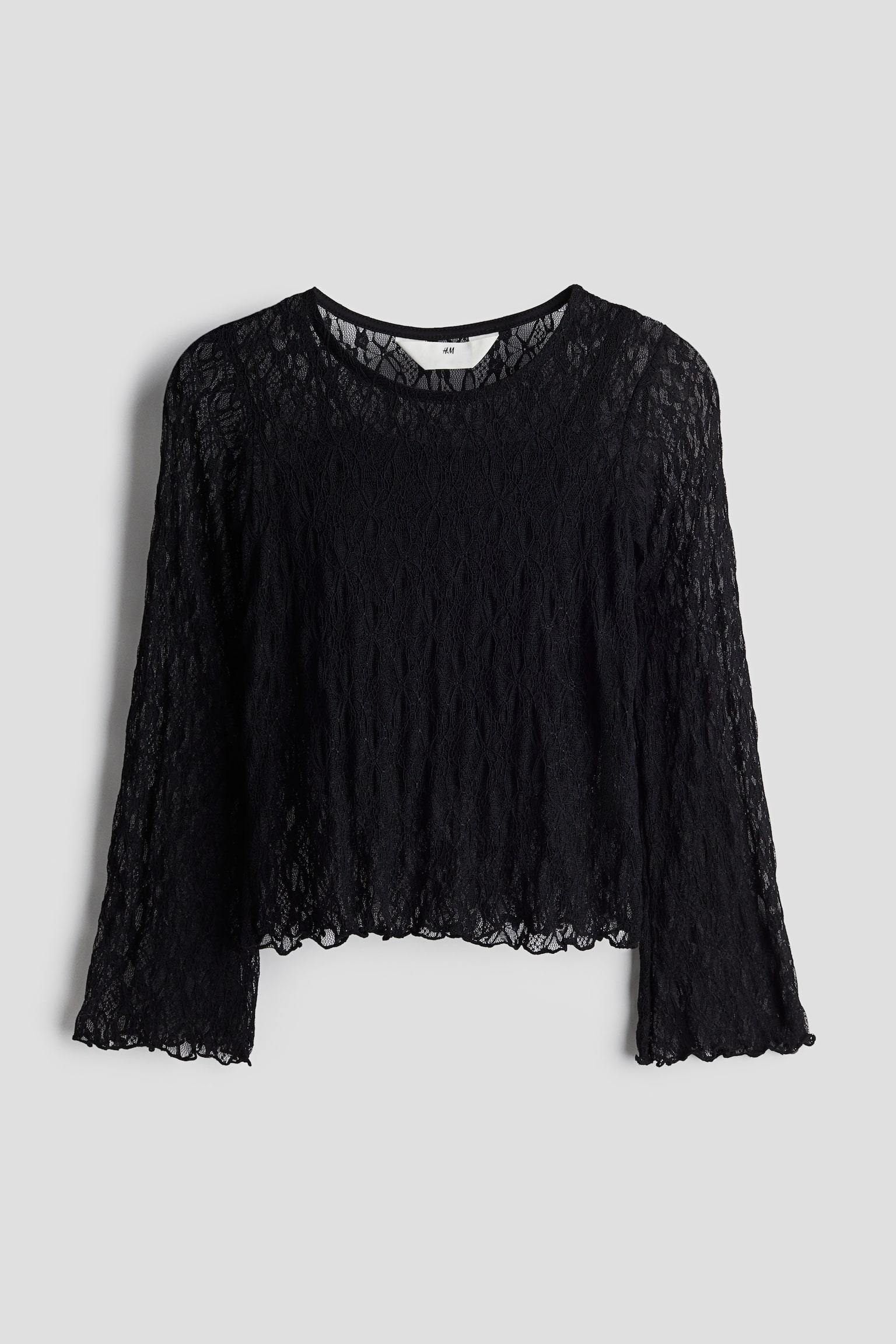 Lace top - Black/Natural white - 1