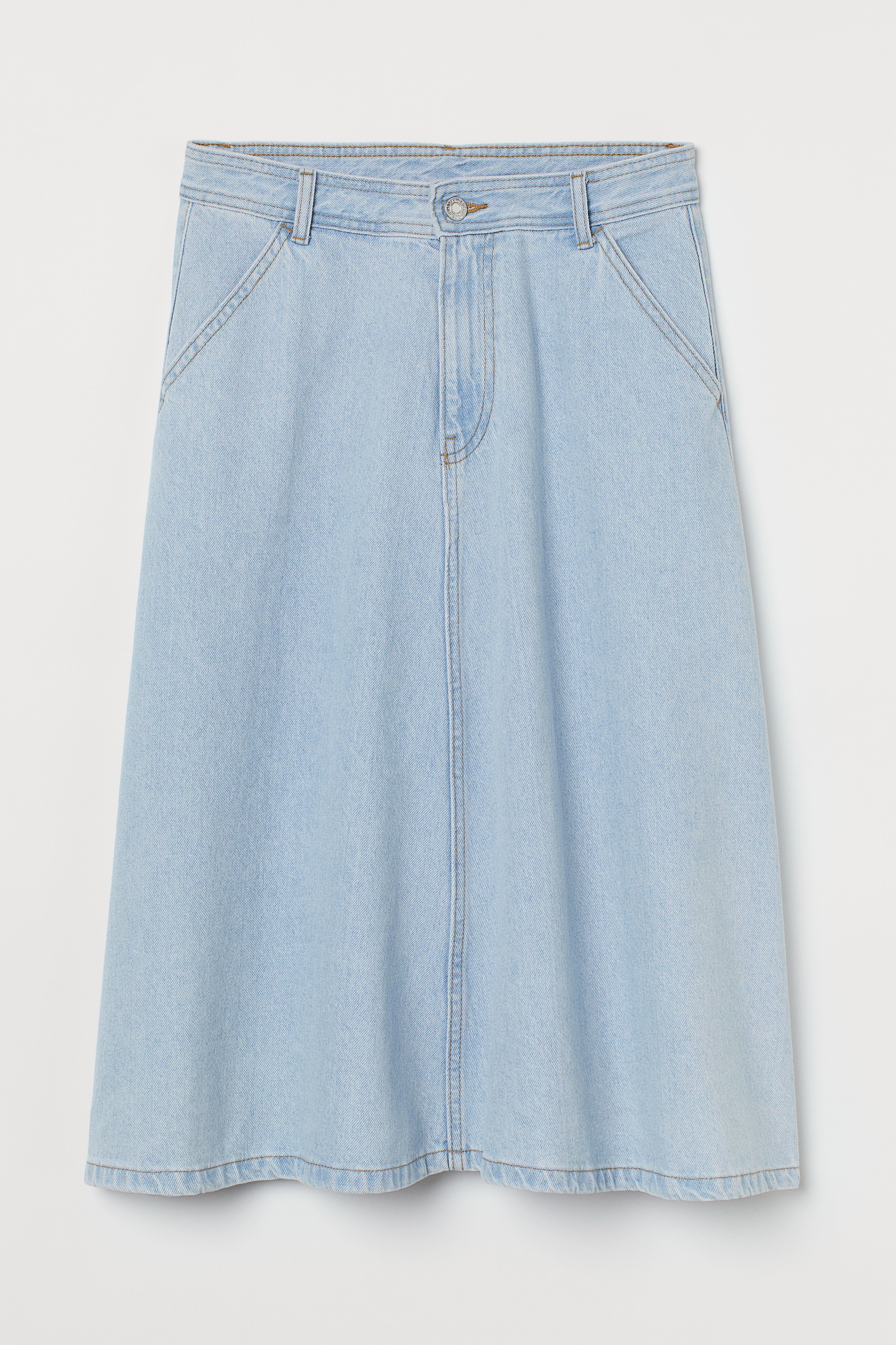 H&m knee fashion length denim skirt