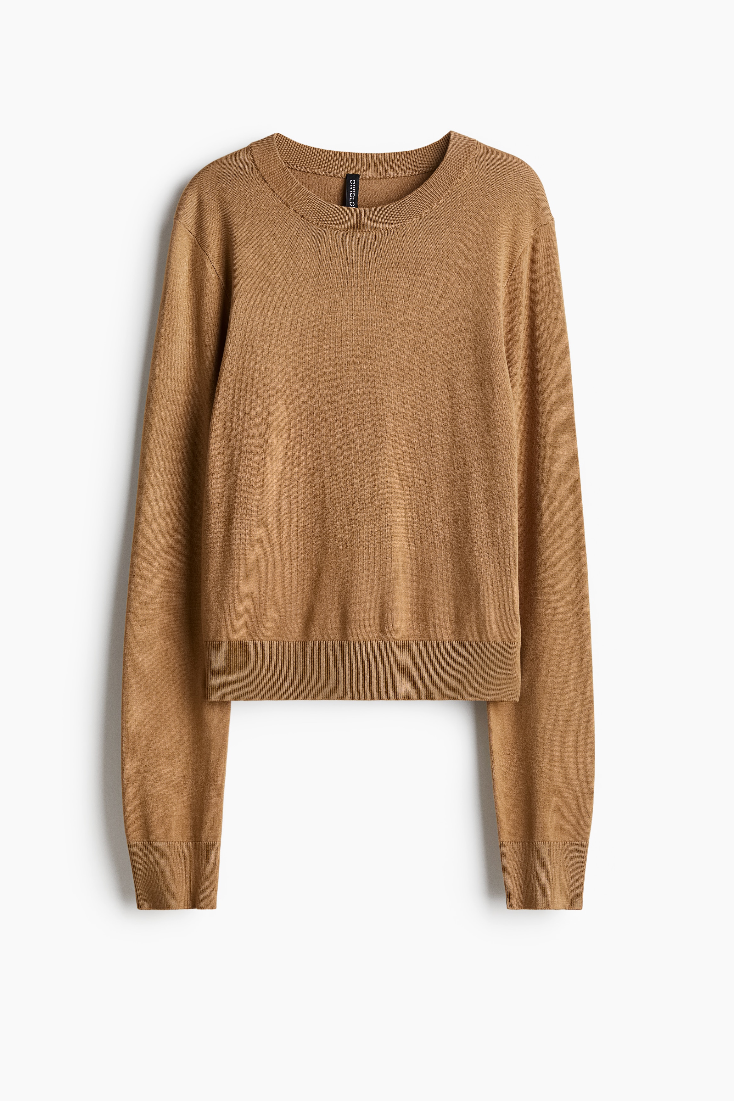 Pullover in maglia fine - Beige scuro/Crema/righe