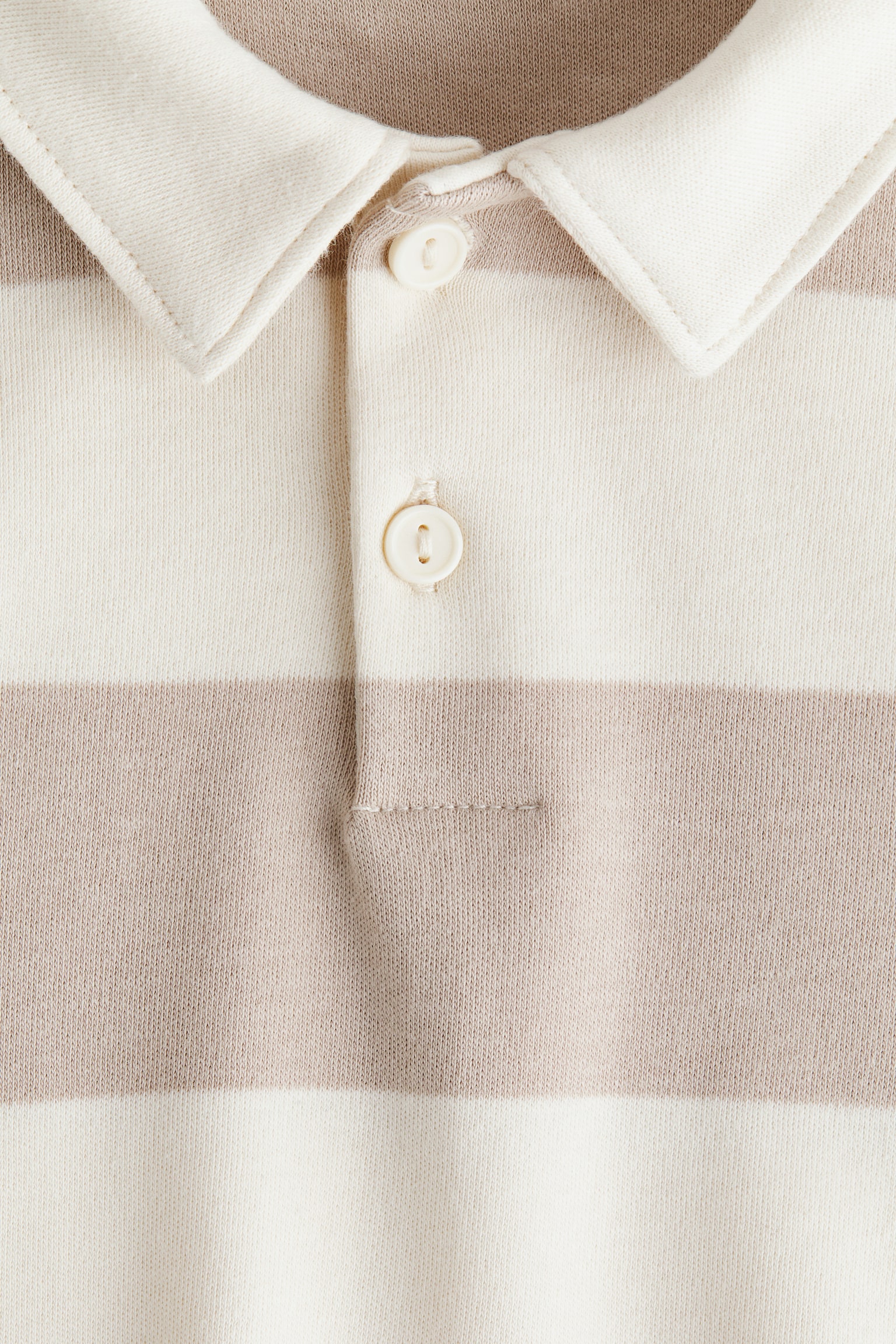 Cotton rugby shirt - Cream/Light beige/White/Navy blue - 5