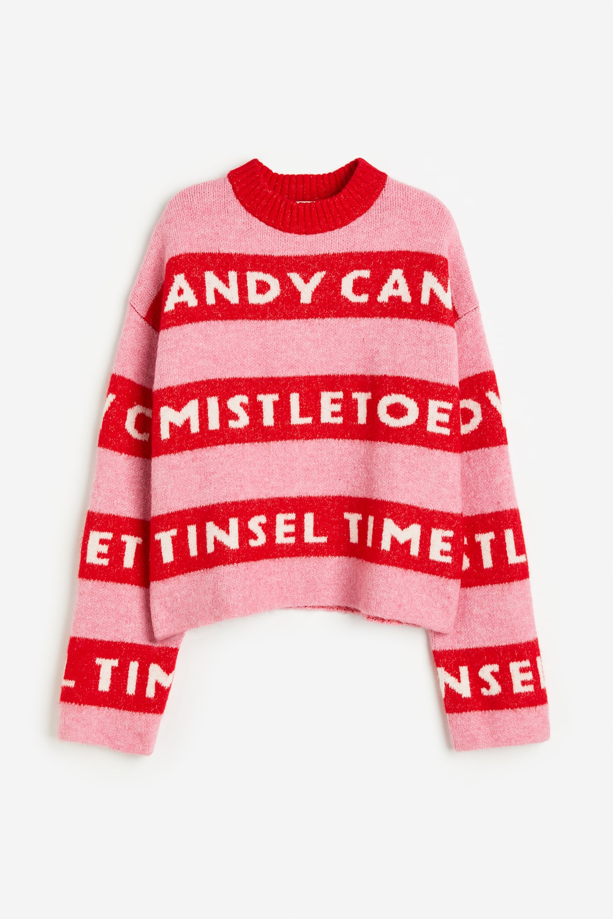 Rosa Rote Strickpullover Oversized Pullover In Jacquardstrick Rosa