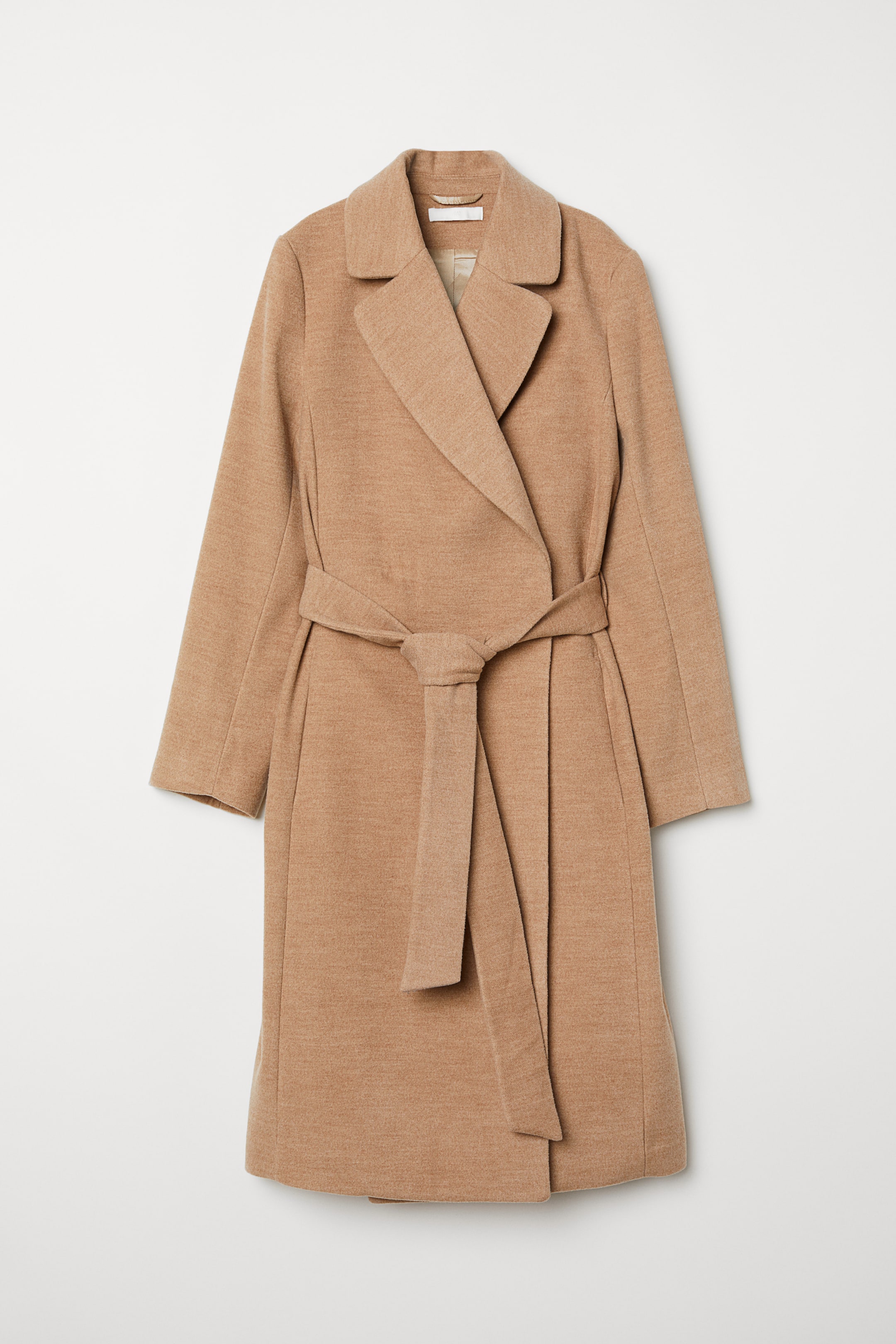 Grotere afbeelding bekijken: Jas met strikceintuur - Beige gemêleerd - DAMES | H&M NL 1